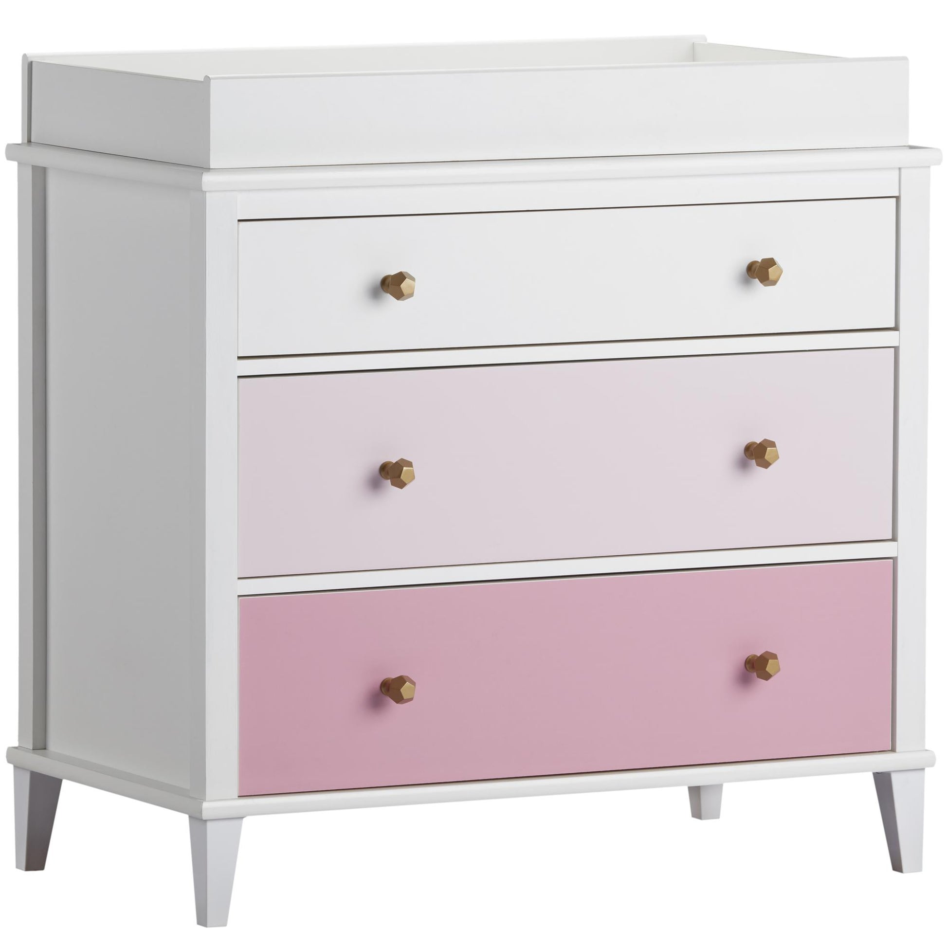 Monarch Hill Poppy 3 Drawer Changing Table with 2 Sets of Knobs - Pink