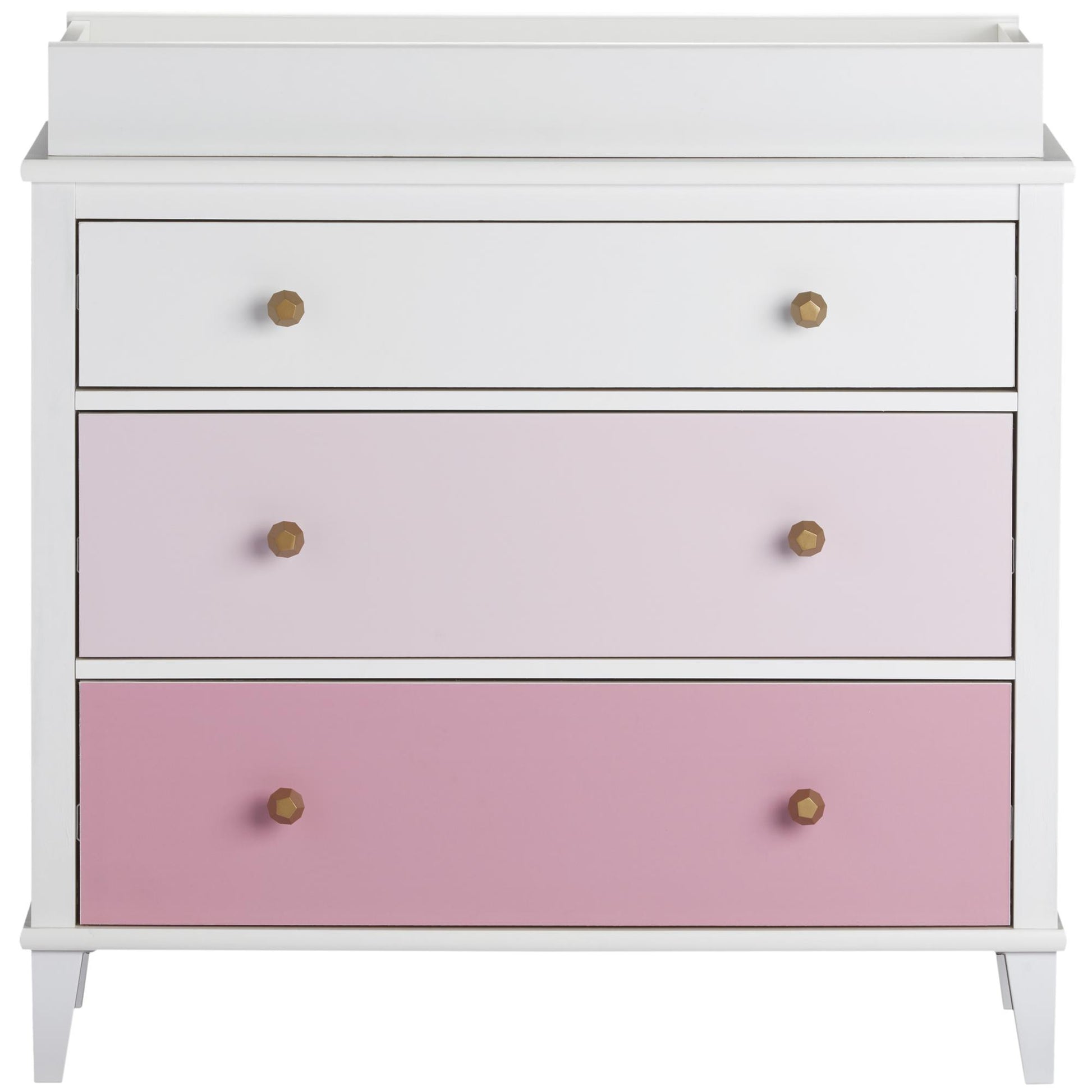 Monarch Hill Poppy 3 Drawer Changing Table with 2 Sets of Knobs - Pink