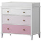 Monarch Hill Poppy 3 Drawer Changing Table with 2 Sets of Knobs - Pink