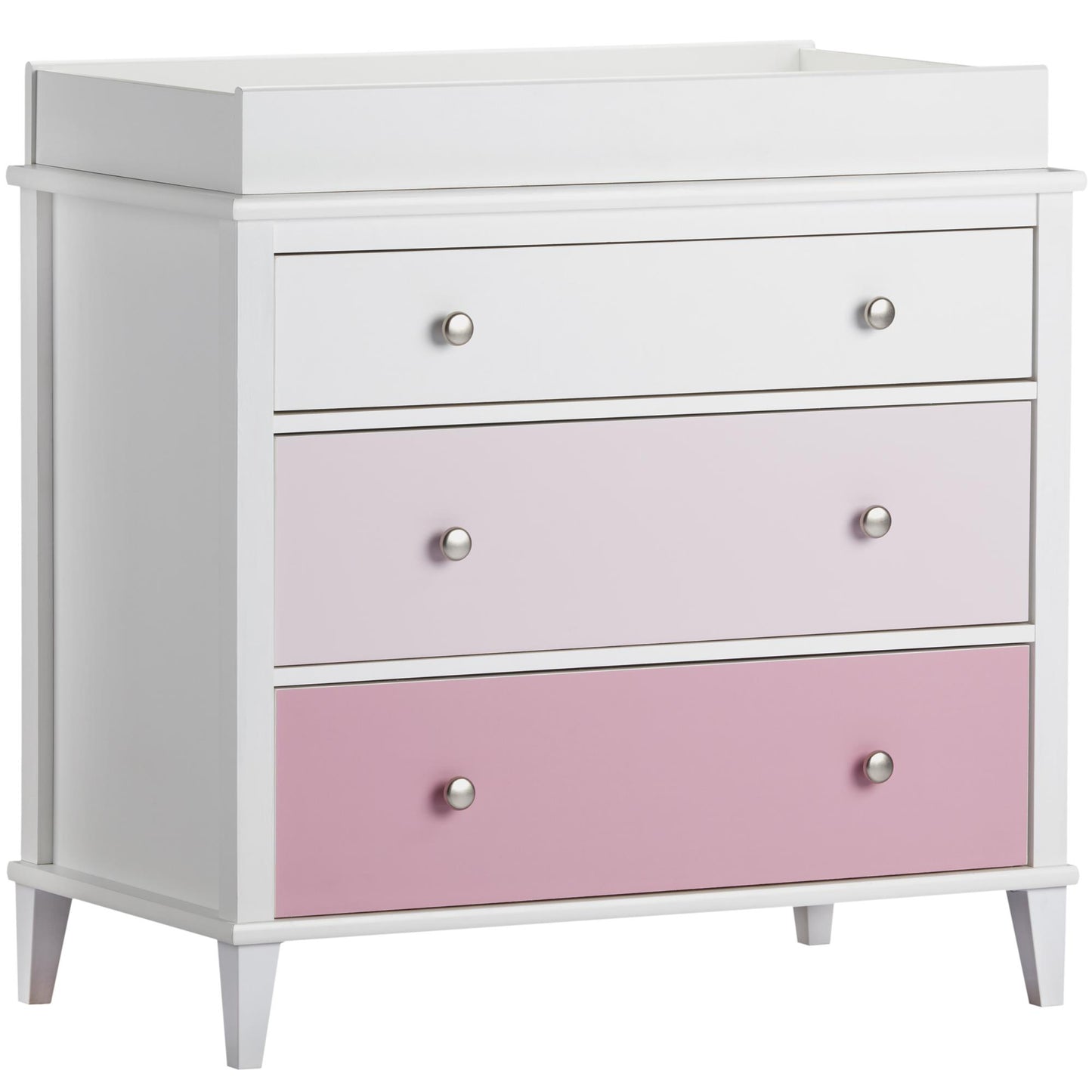Monarch Hill Poppy 3 Drawer Changing Table with 2 Sets of Knobs - Pink