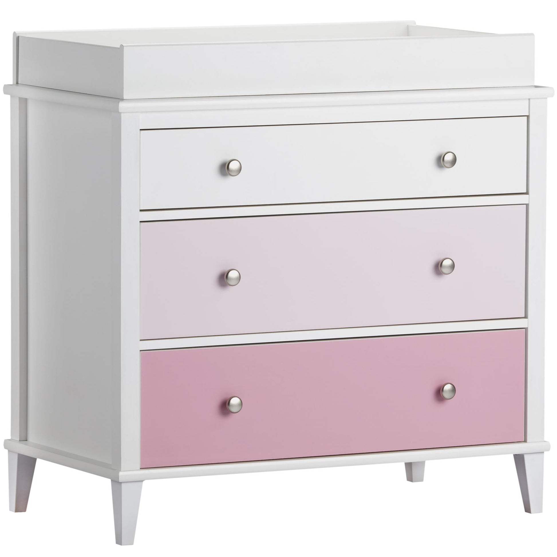 Monarch Hill Poppy 3 Drawer Changing Table with 2 Sets of Knobs - Pink