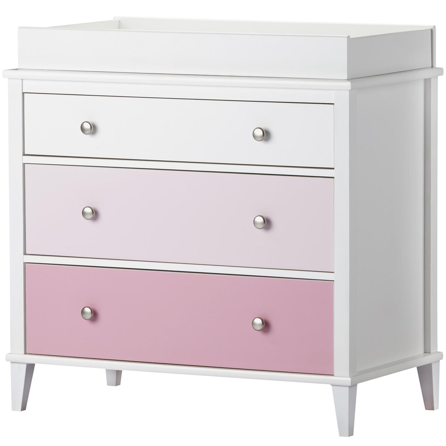 Monarch Hill Poppy 3 Drawer Changing Table with 2 Sets of Knobs - Pink