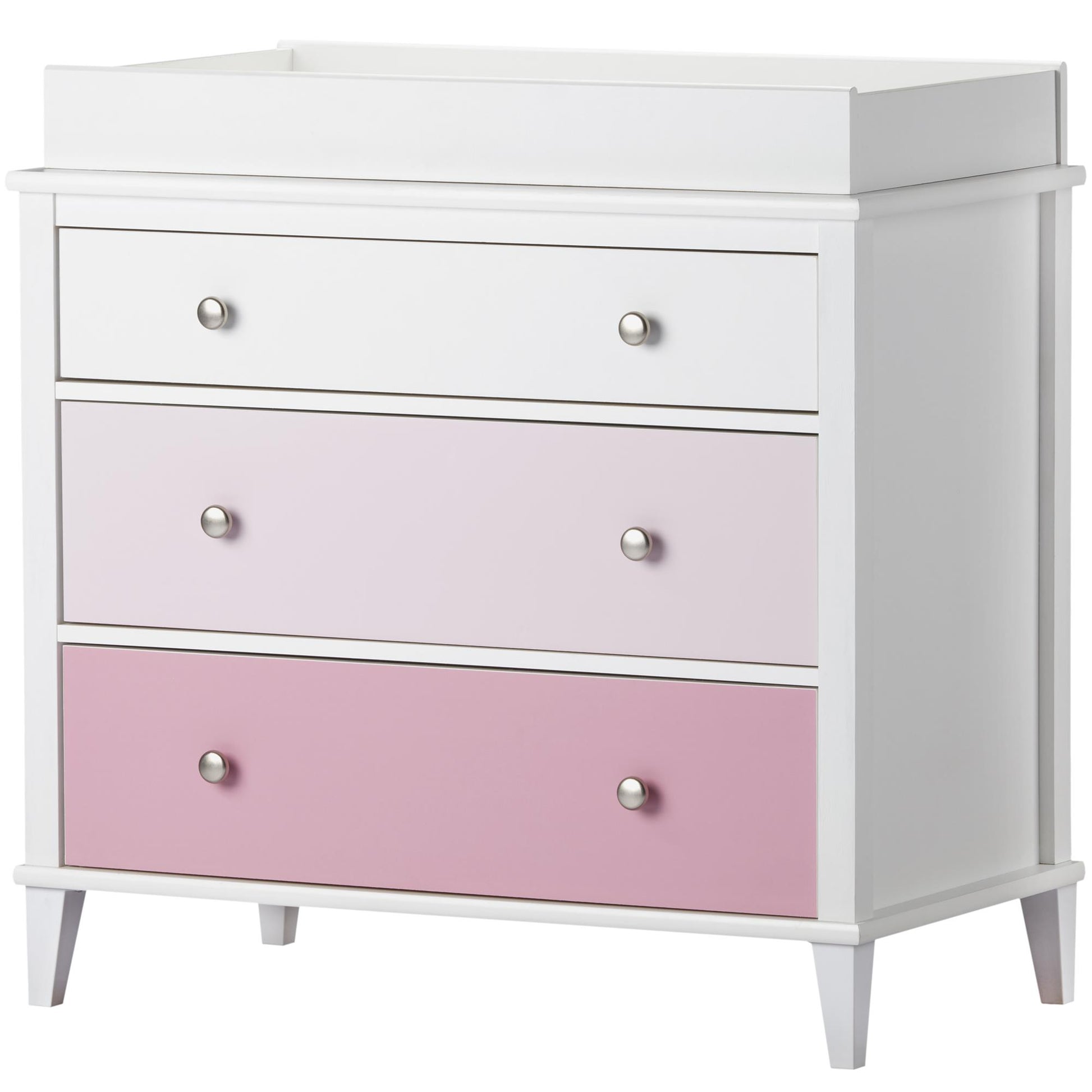 Monarch Hill Poppy 3 Drawer Changing Table with 2 Sets of Knobs - Pink