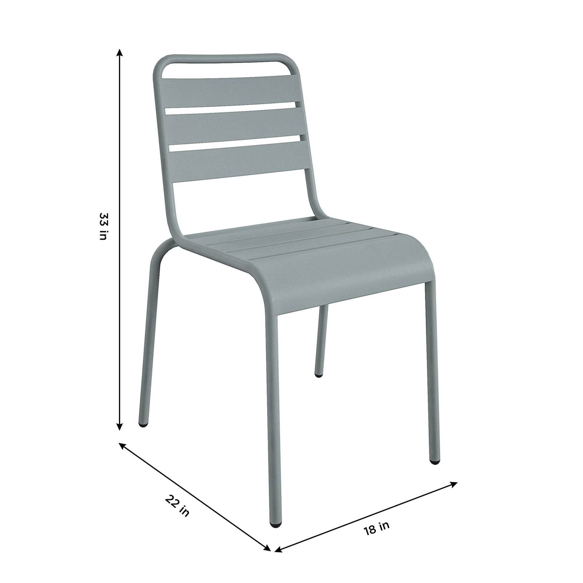 Poolside Gossip June Outdoor/Indoor Stacking Dining Chairs, Set of 2 - Light Gray - 2-Pack