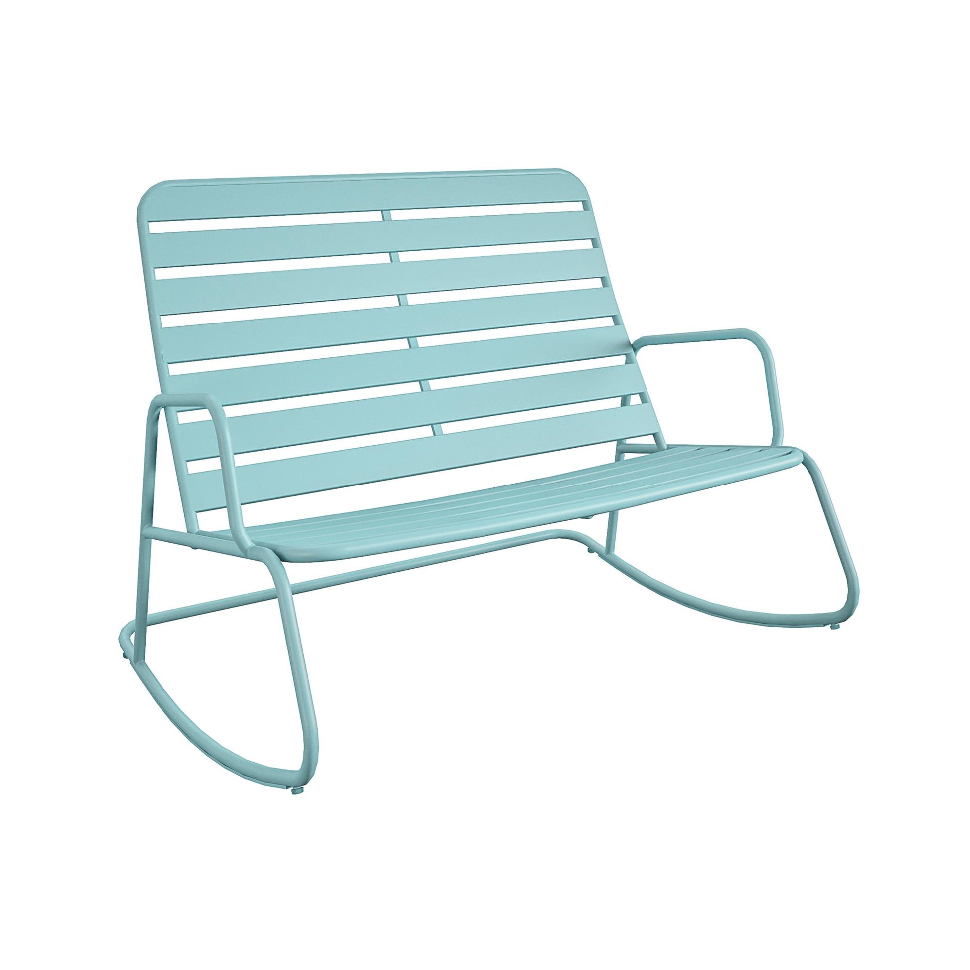 Poolside Gossip Roberta Outdoor/Indoor Rocker Loveseat - Aqua Haze - 1-Pack
