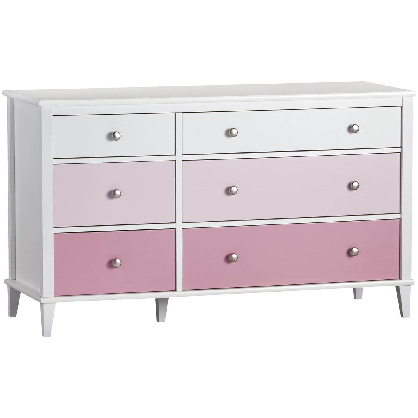 Monarch Hill Poppy 6 Drawer Dresser with 2 Sets of Knobs - Pink