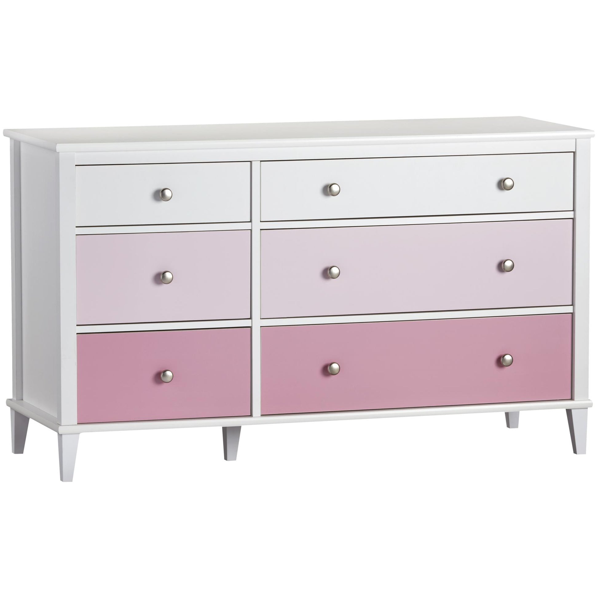 Monarch Hill Poppy 6 Drawer Dresser with 2 Sets of Knobs - Pink