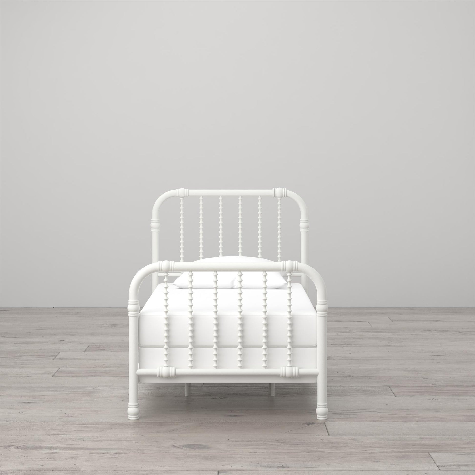 Monarch Hill Wren Metal Bed with Curved Scrollwork Design - White - Twin