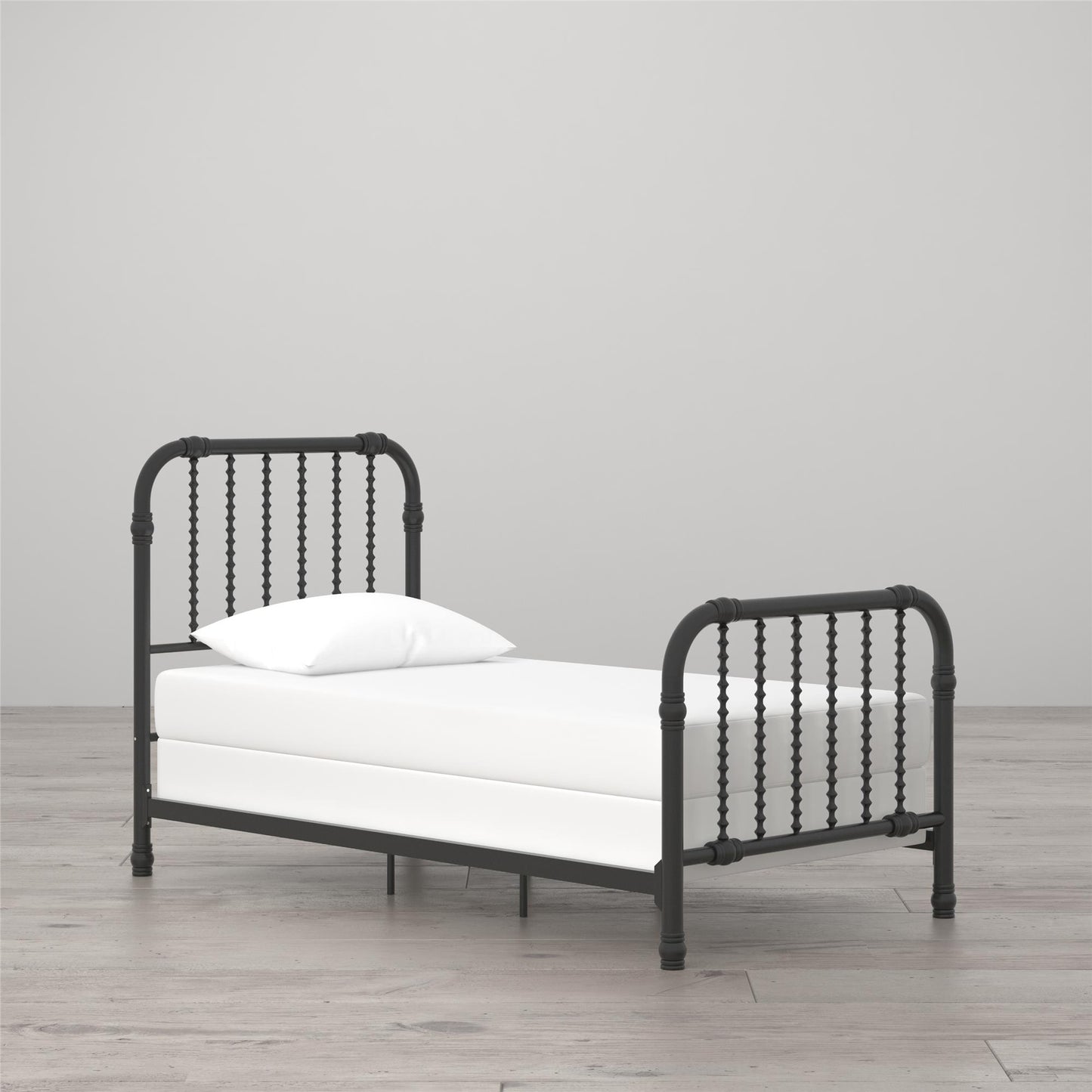 Monarch Hill Wren Metal Bed with Curved Scrollwork Design - White - Twin