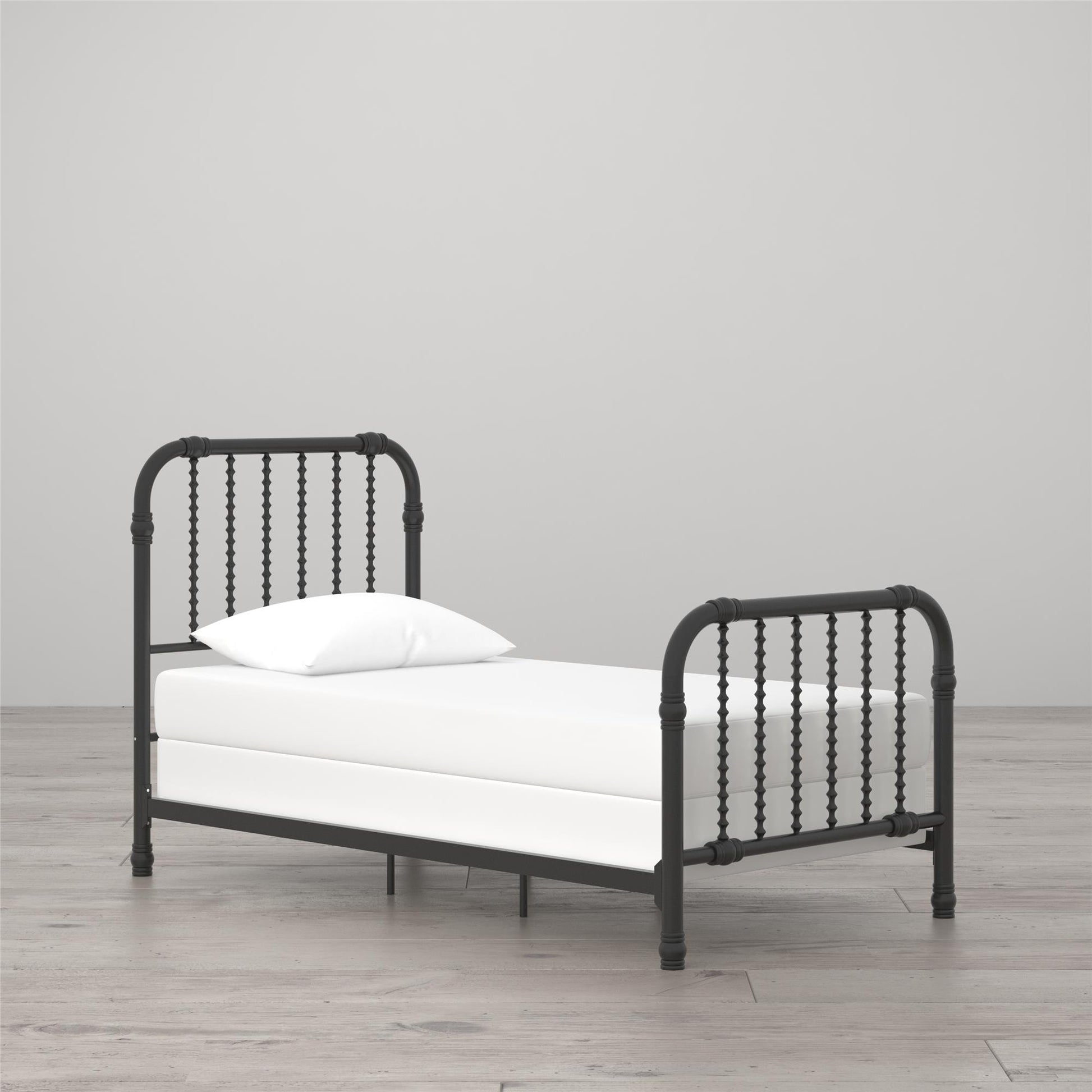 Monarch Hill Wren Metal Bed with Curved Scrollwork Design - White - Twin