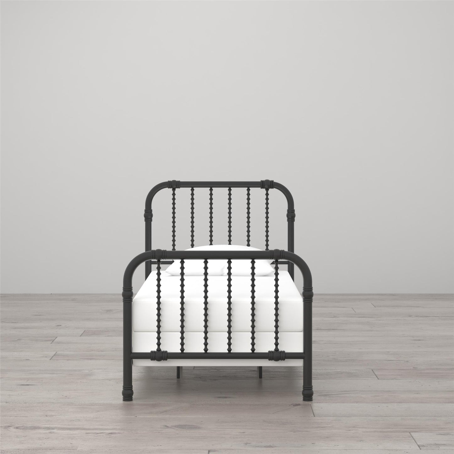 Monarch Hill Wren Metal Bed with Curved Scrollwork Design - Black - Twin
