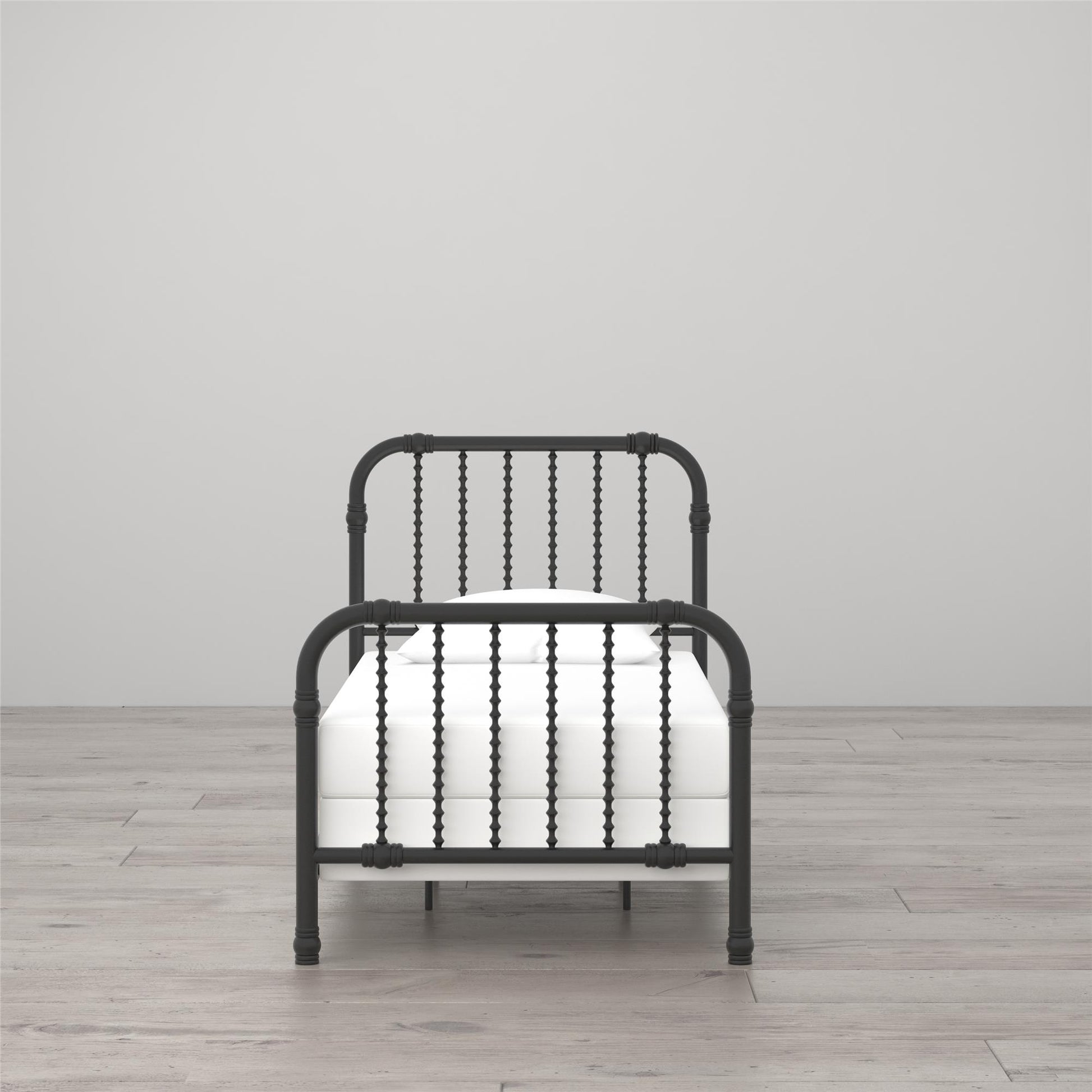 Monarch Hill Wren Metal Bed with Curved Scrollwork Design - Black - Twin