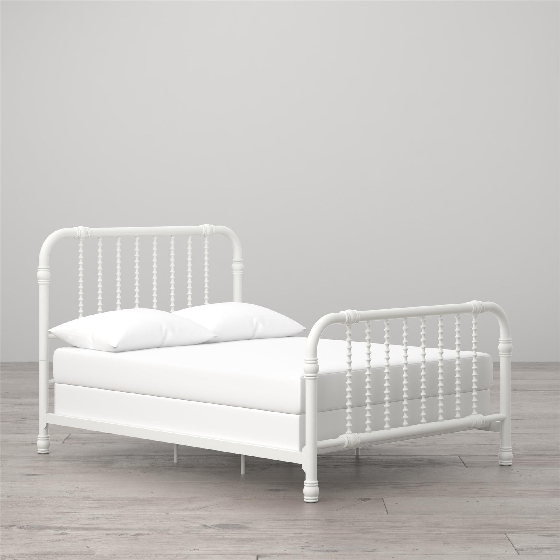 Monarch Hill Wren Metal Bed with Curved Scrollwork Design - White - Twin