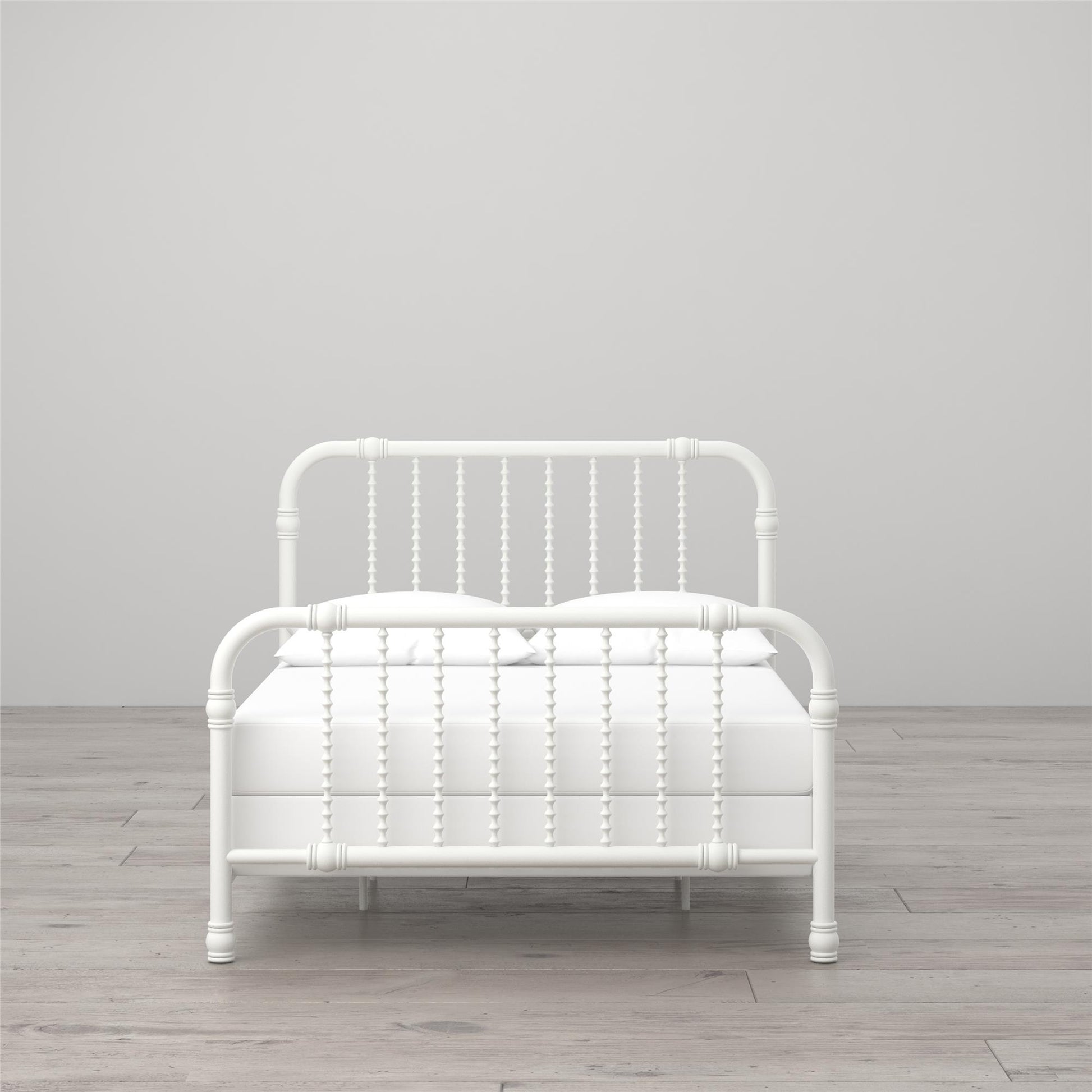 Monarch Hill Wren Metal Bed with Curved Scrollwork Design - White - Full