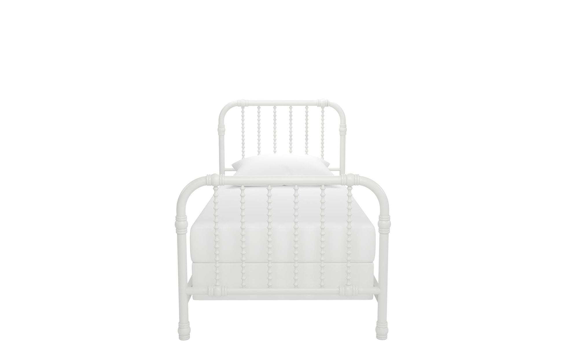 Monarch Hill Wren Metal Bed with Curved Scrollwork Design - White - Twin