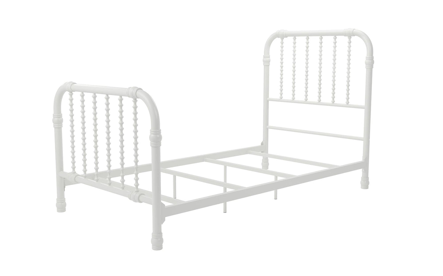 Monarch Hill Wren Metal Bed with Curved Scrollwork Design - White - Twin