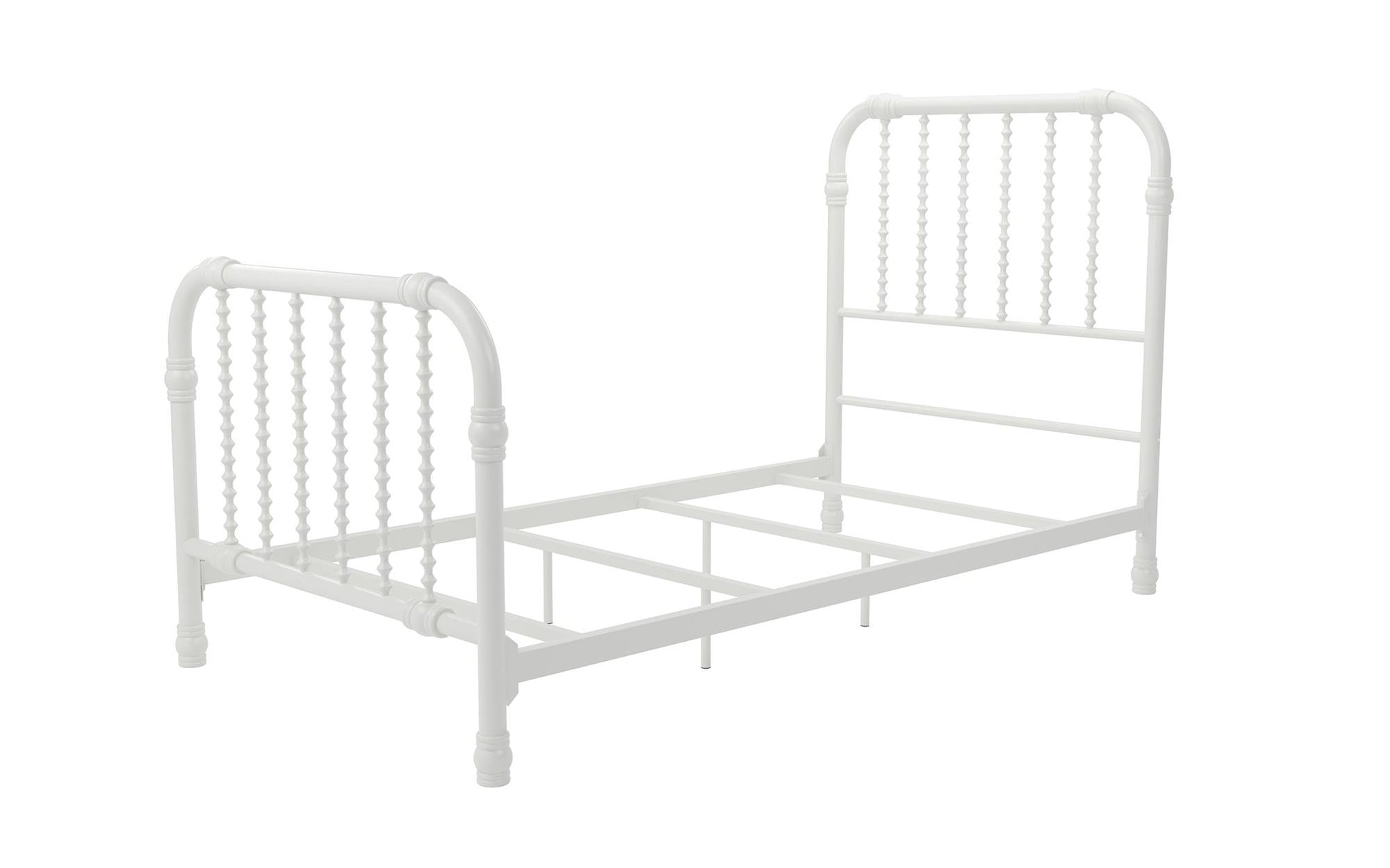 Monarch Hill Wren Metal Bed with Curved Scrollwork Design - White - Twin