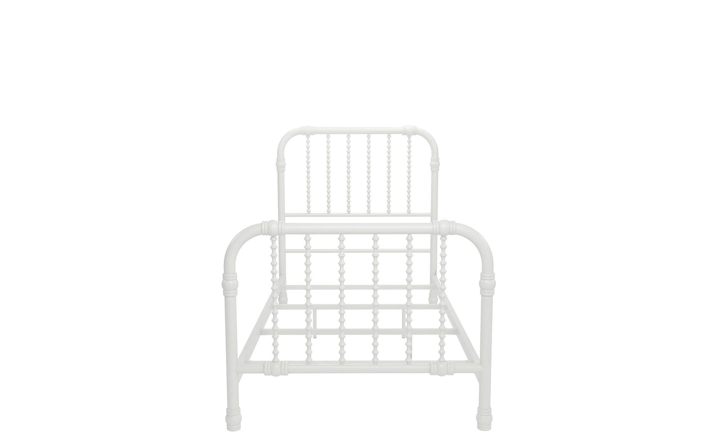 Monarch Hill Wren Metal Bed with Curved Scrollwork Design - White - Twin