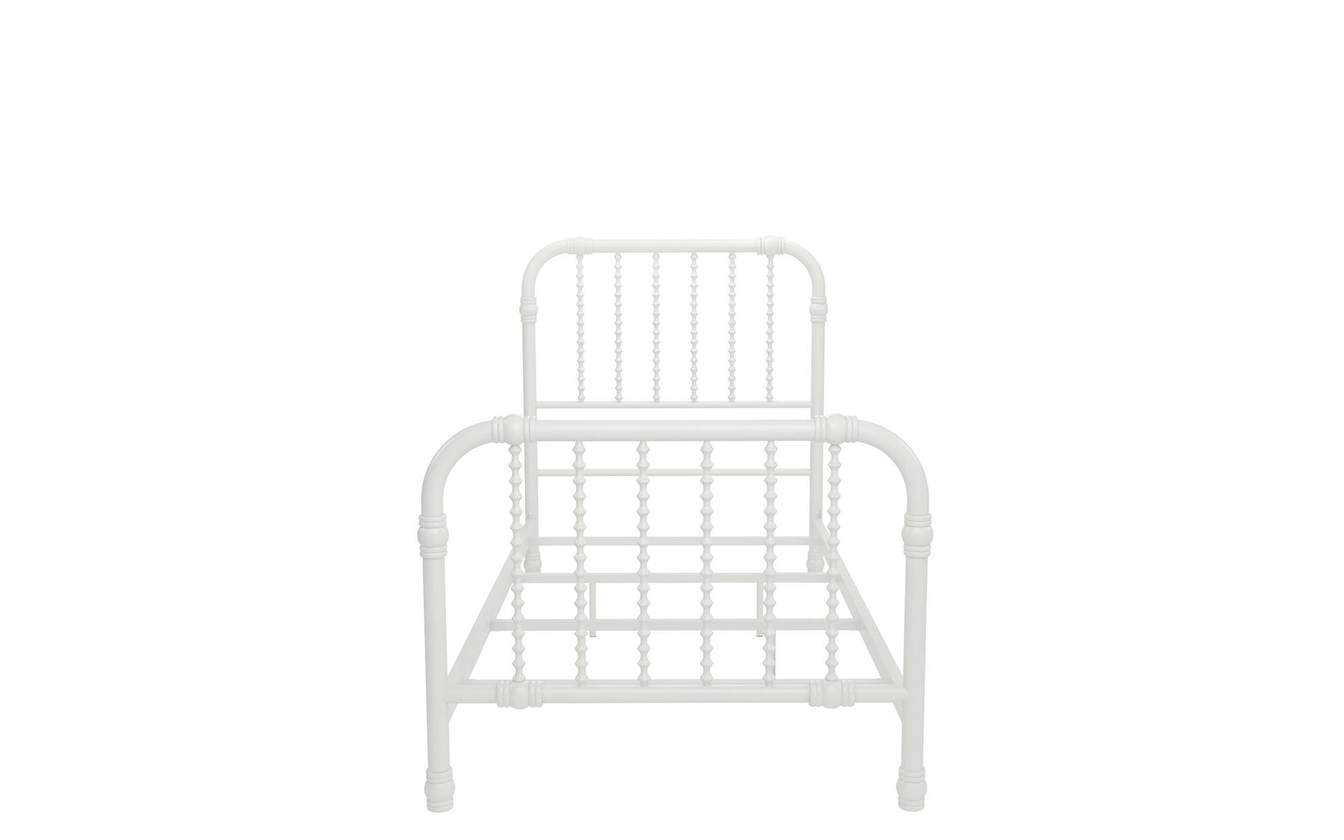 Monarch Hill Wren Metal Bed with Curved Scrollwork Design - White - Twin