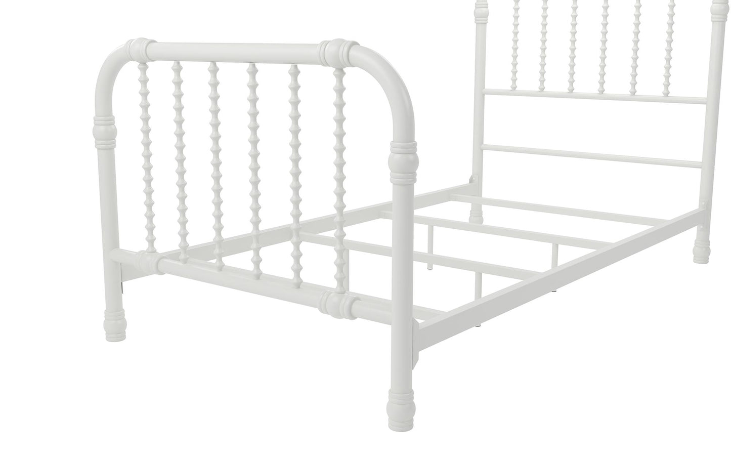 Monarch Hill Wren Metal Bed with Curved Scrollwork Design - White - Twin