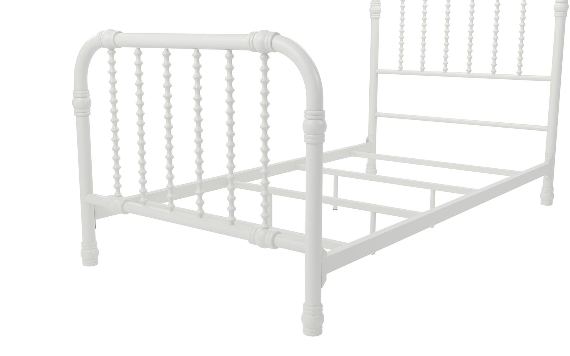 Monarch Hill Wren Metal Bed with Curved Scrollwork Design - White - Twin
