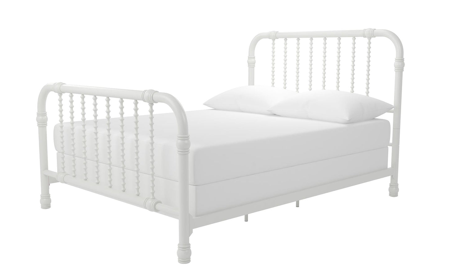 Monarch Hill Wren Metal Bed with Curved Scrollwork Design - White - Full
