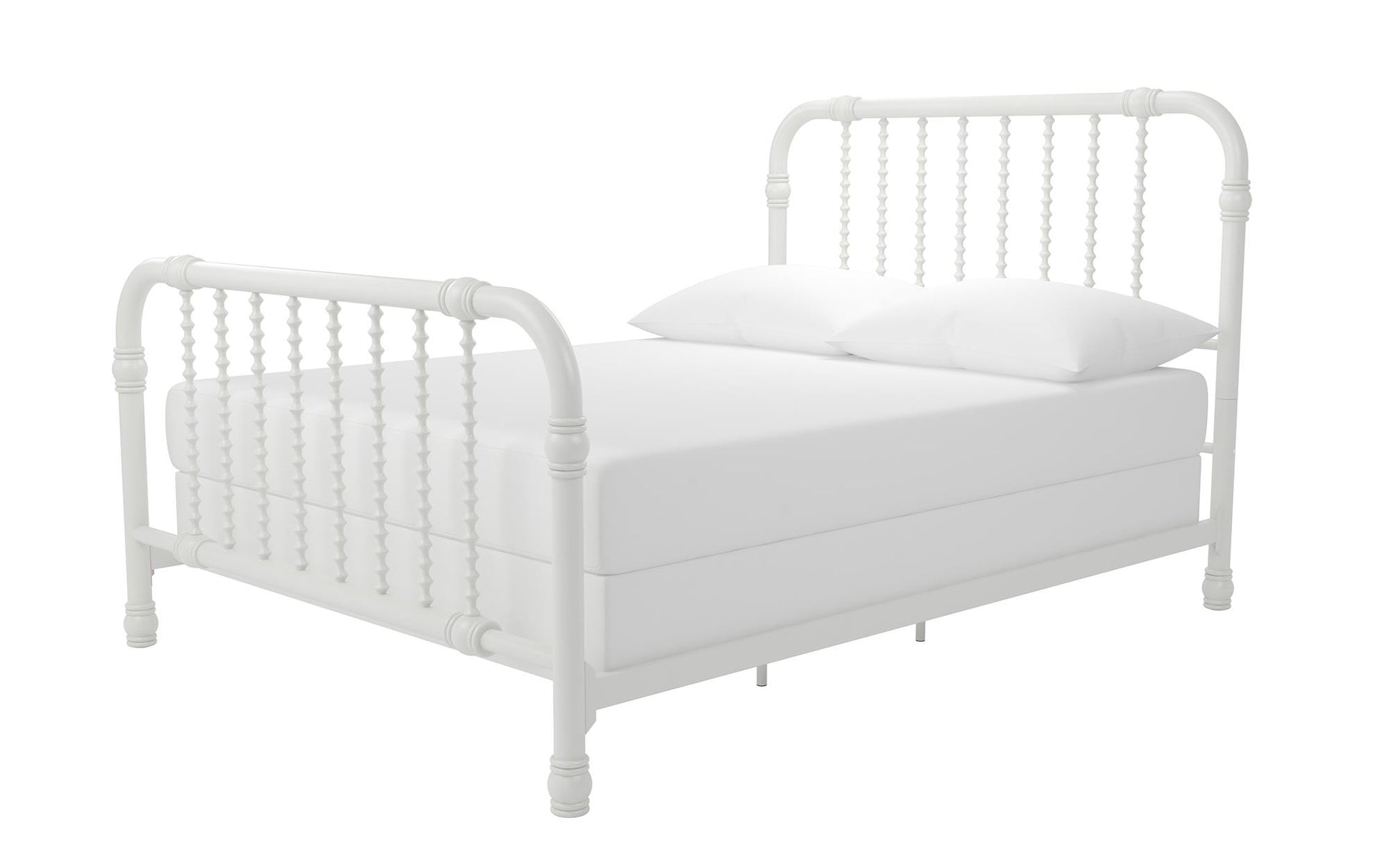 Monarch Hill Wren Metal Bed with Curved Scrollwork Design - White - Full