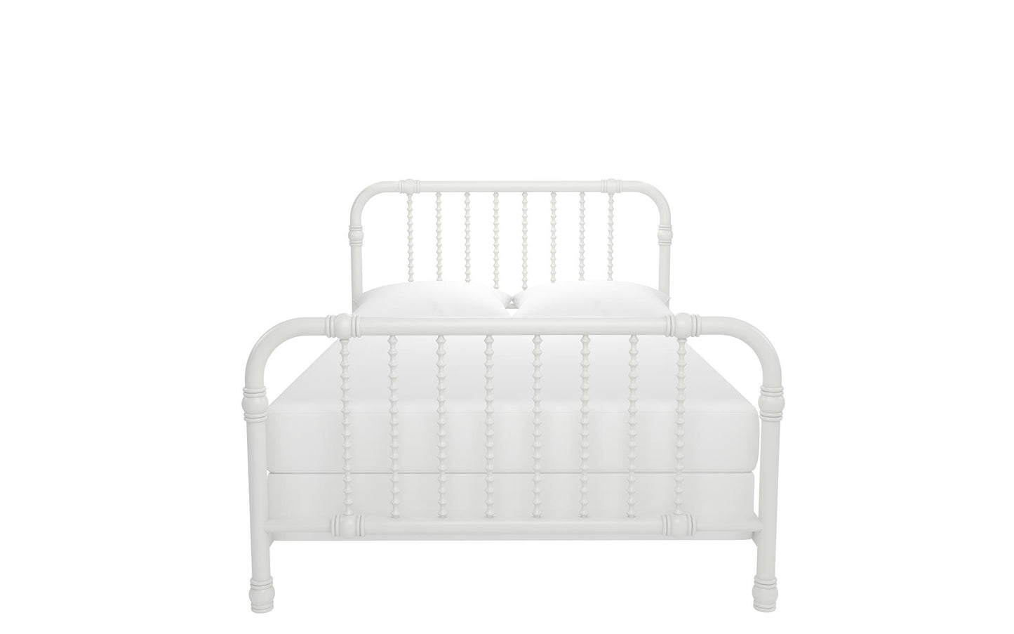 Monarch Hill Wren Metal Bed with Curved Scrollwork Design - White - Full