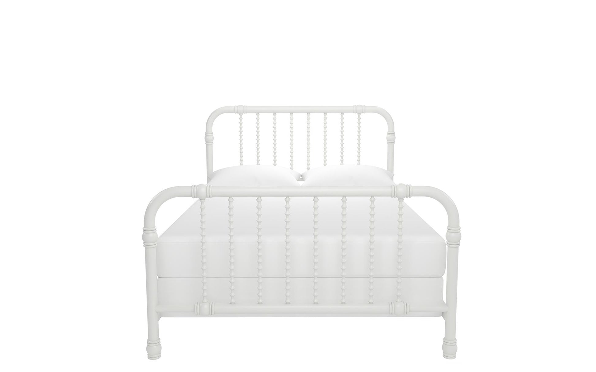 Monarch Hill Wren Metal Bed with Curved Scrollwork Design - White - Full
