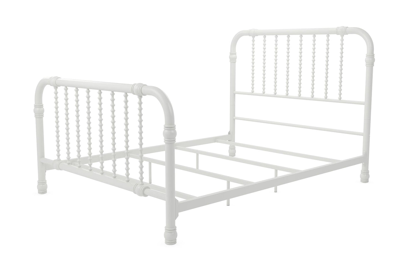 Monarch Hill Wren Metal Bed with Curved Scrollwork Design - White - Full