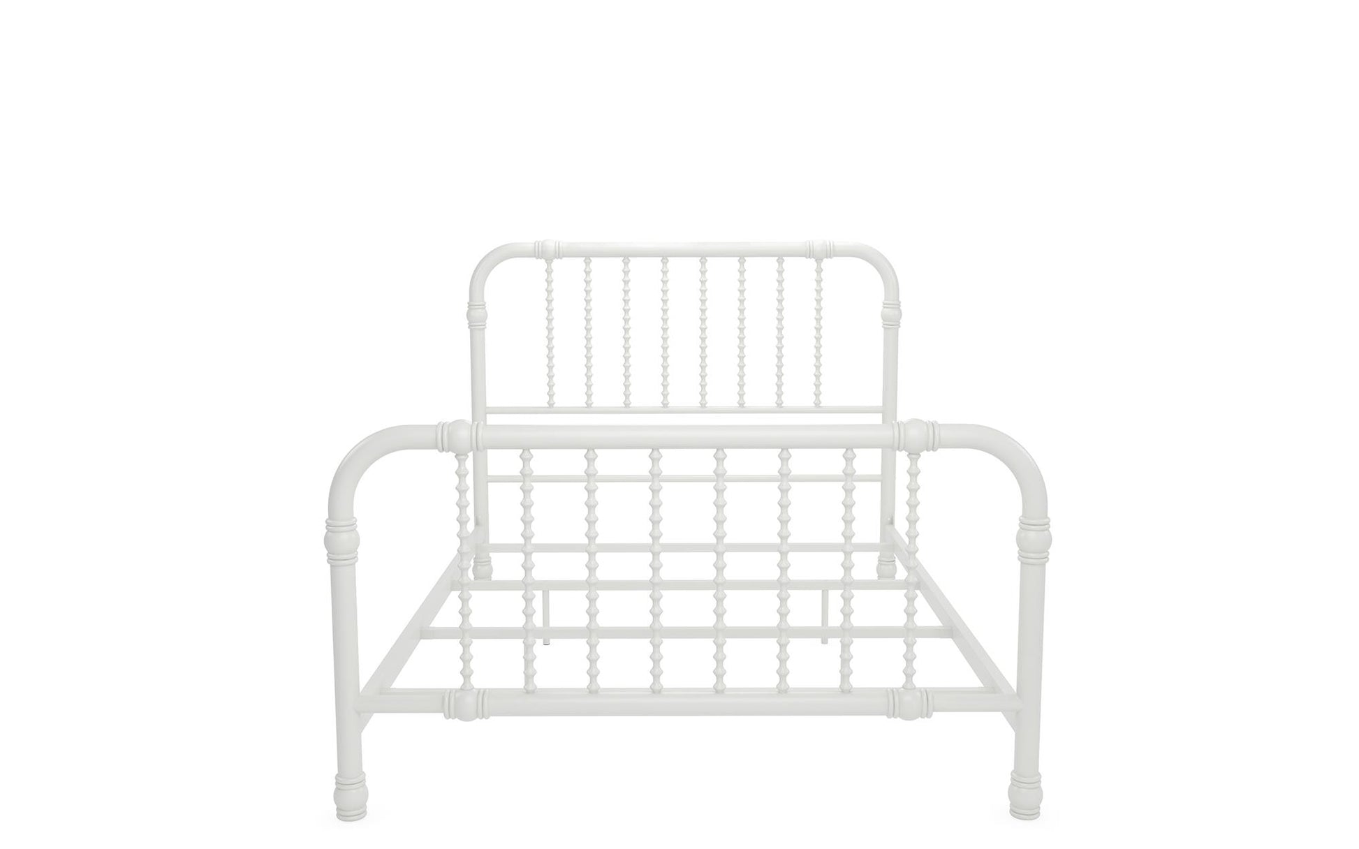 Monarch Hill Wren Metal Bed with Curved Scrollwork Design - White - Full