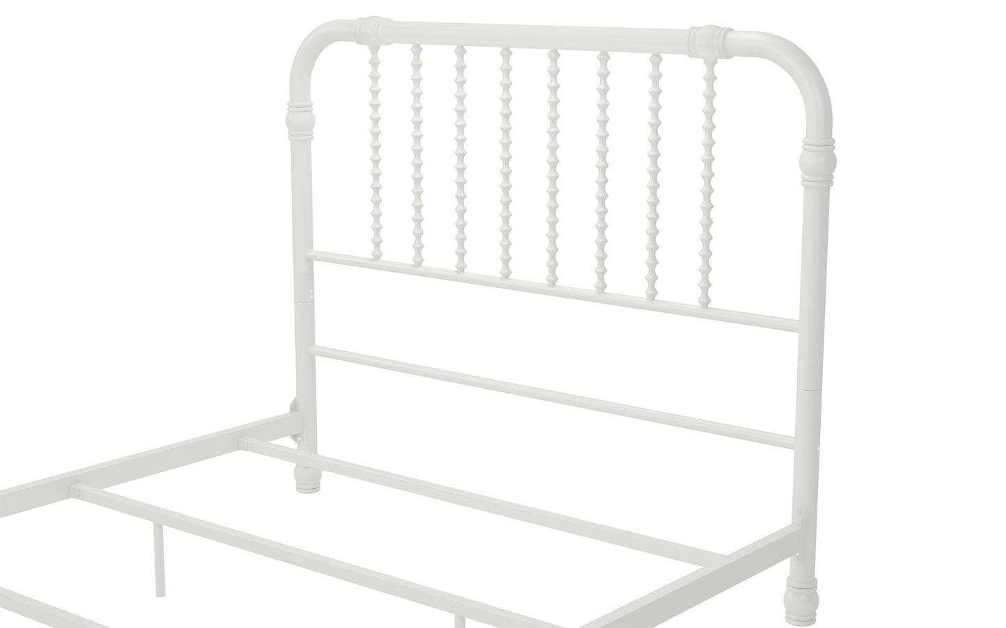 Monarch Hill Wren Metal Bed with Curved Scrollwork Design - White - Full