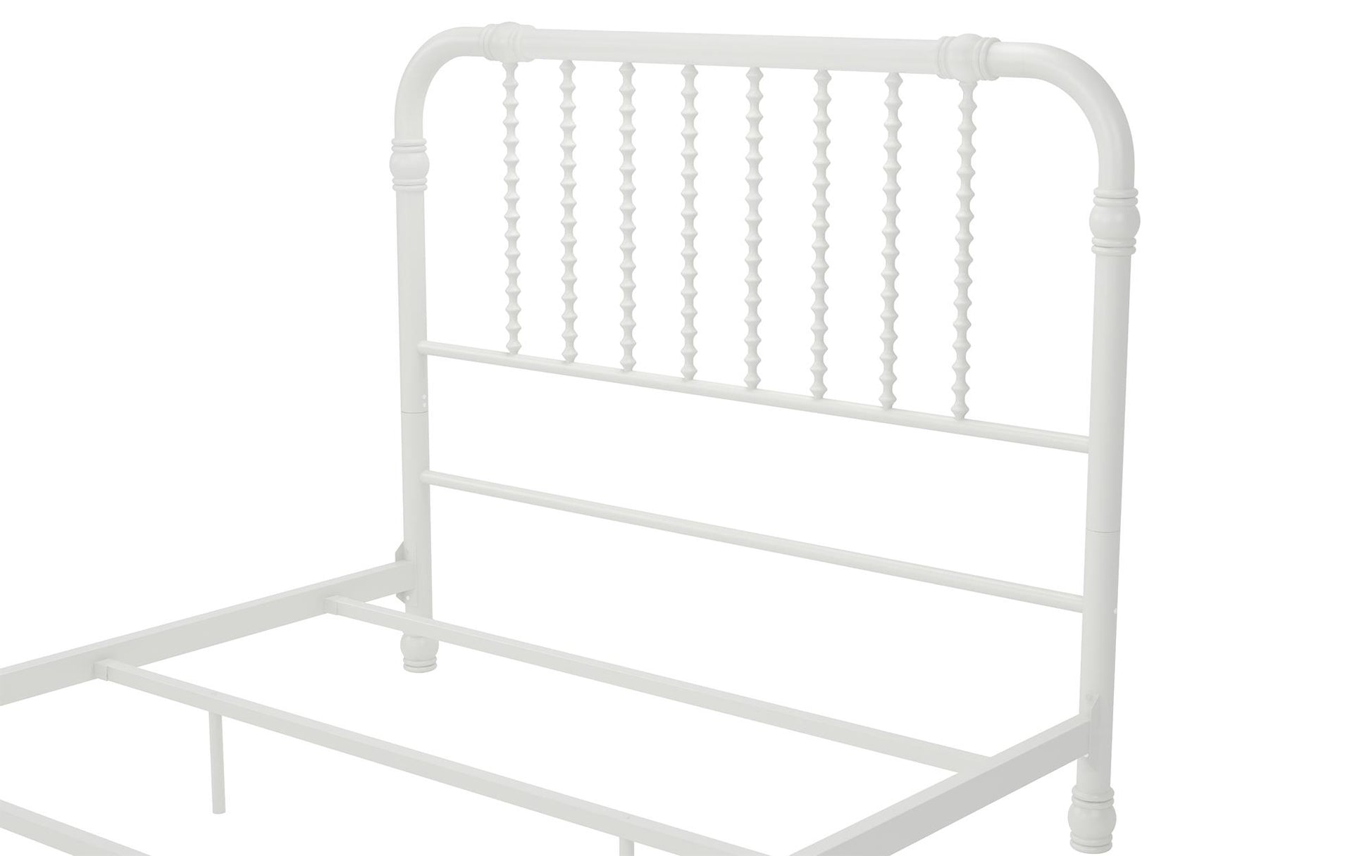 Monarch Hill Wren Metal Bed with Curved Scrollwork Design - White - Full