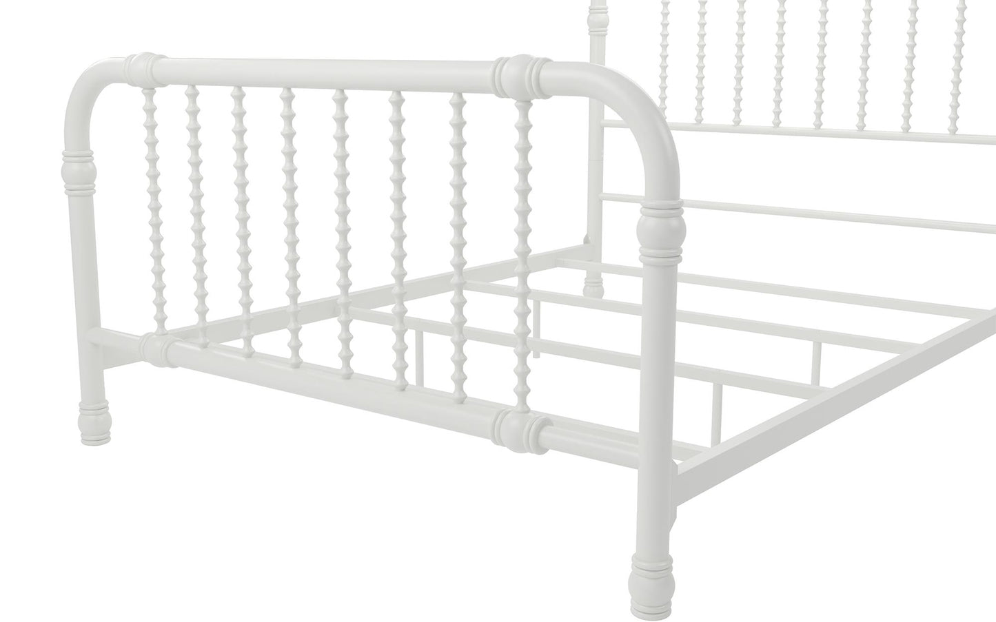Monarch Hill Wren Metal Bed with Curved Scrollwork Design - White - Full