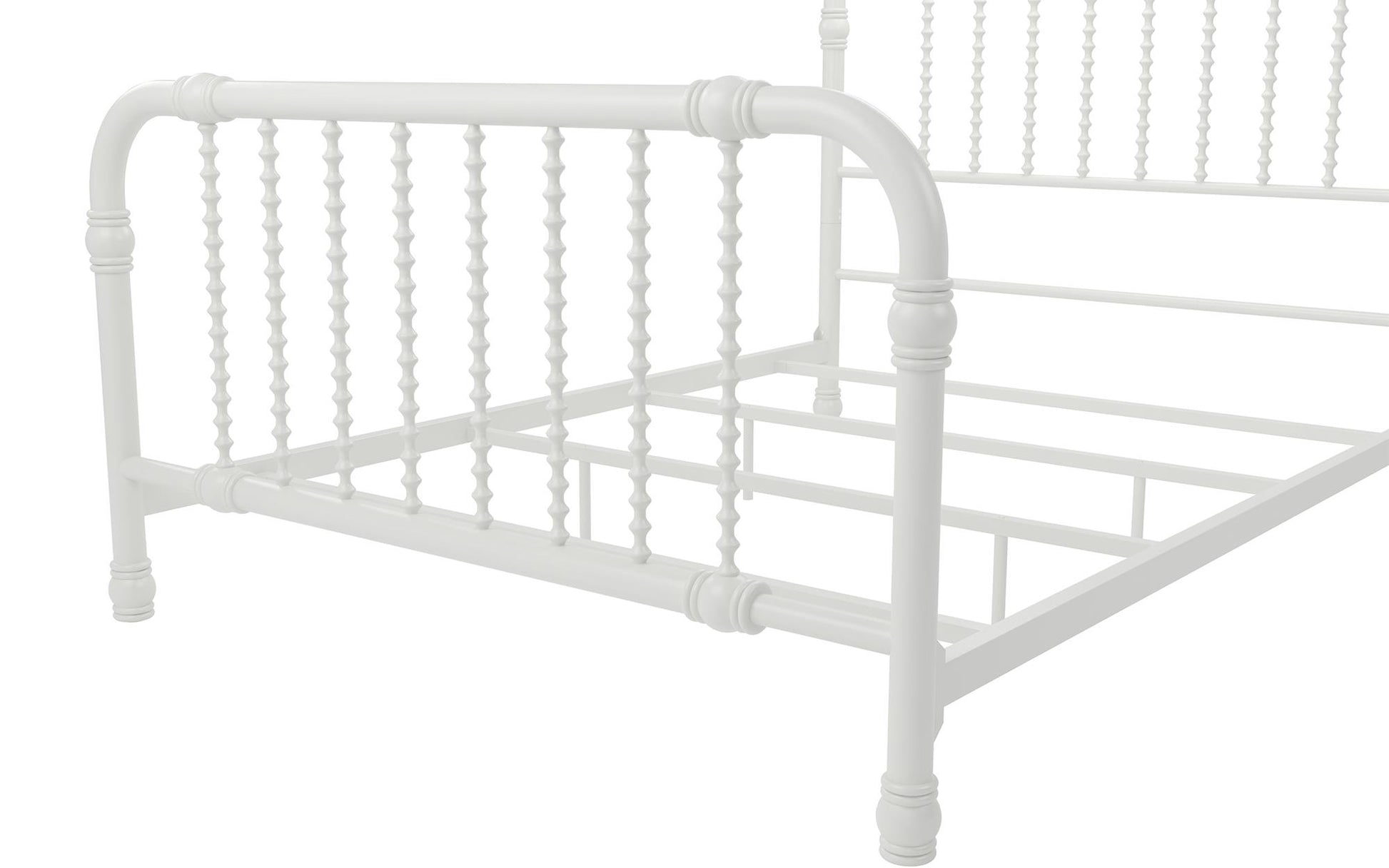 Monarch Hill Wren Metal Bed with Curved Scrollwork Design - White - Full
