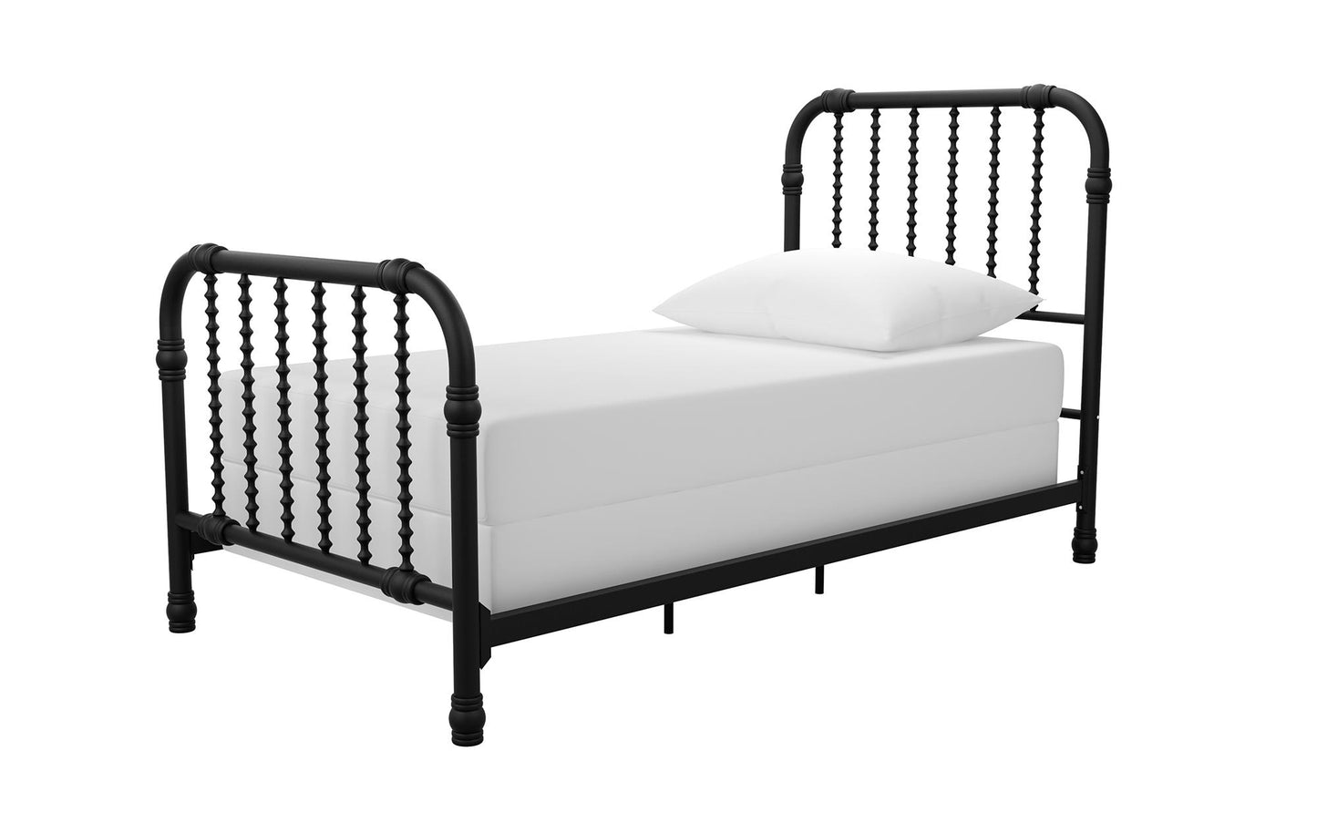 Monarch Hill Wren Metal Bed with Curved Scrollwork Design - Black - Twin