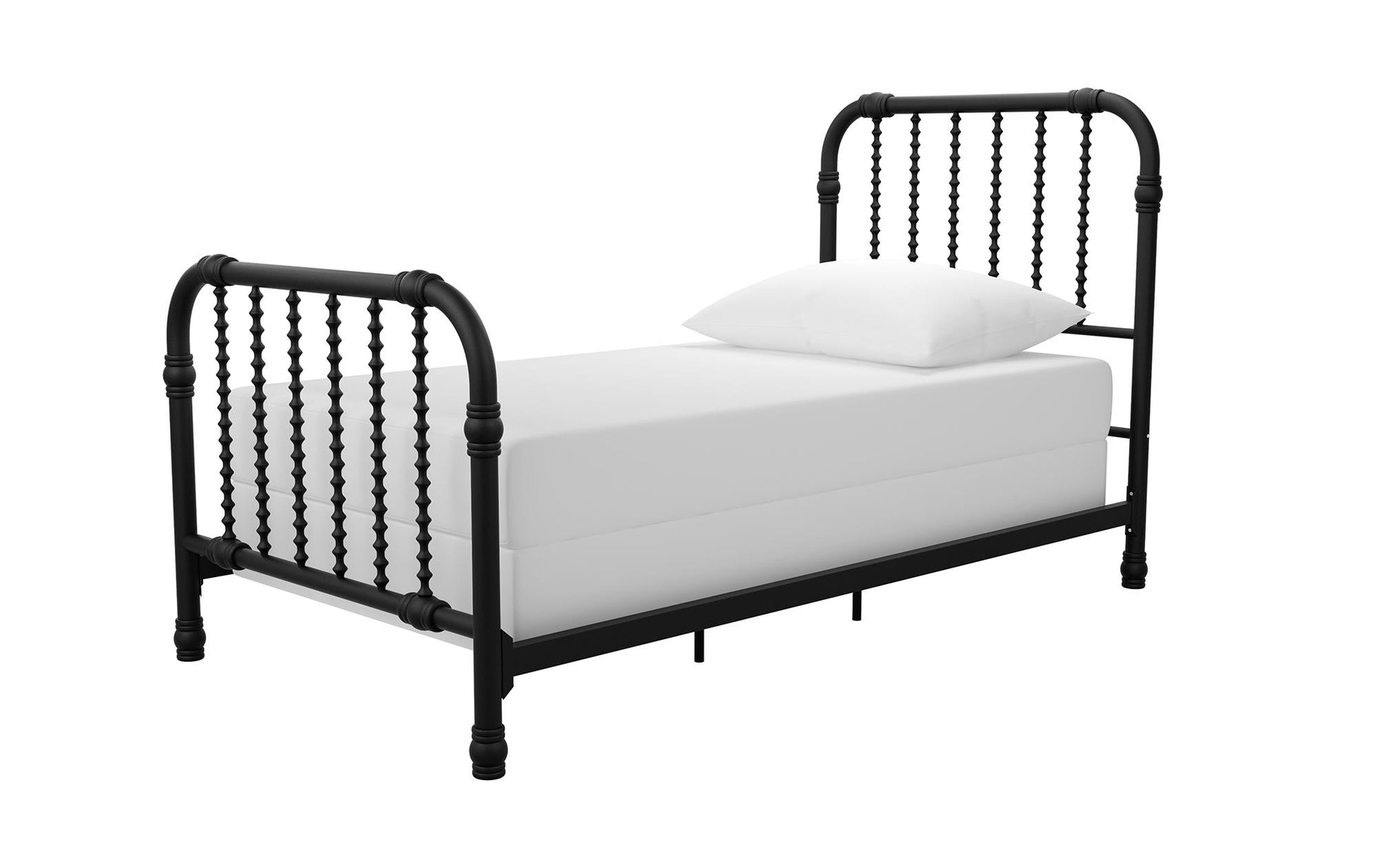 Monarch Hill Wren Metal Bed with Curved Scrollwork Design - Black - Twin