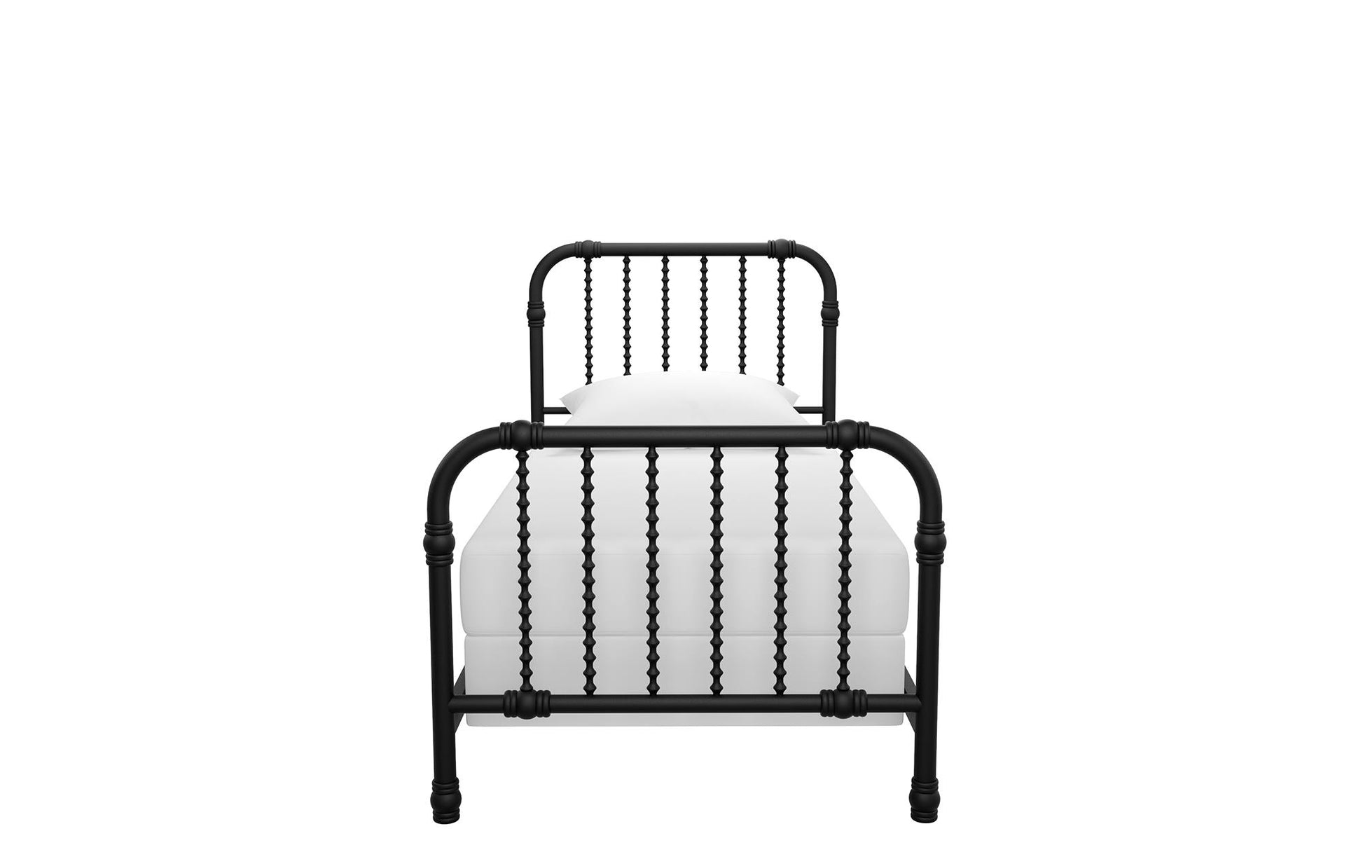 Monarch Hill Wren Metal Bed with Curved Scrollwork Design - Black - Twin