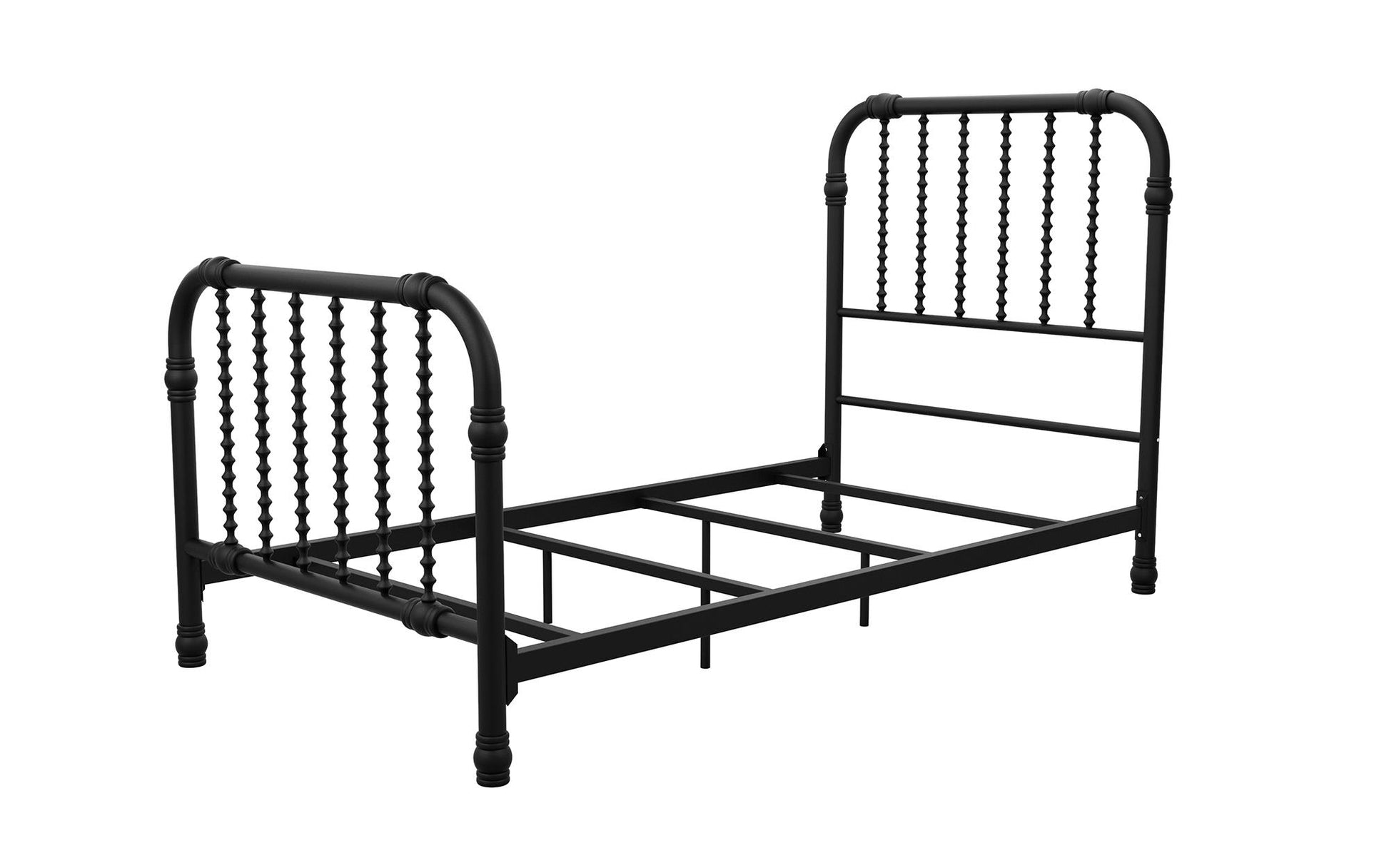 Monarch Hill Wren Metal Bed with Curved Scrollwork Design - Black - Twin