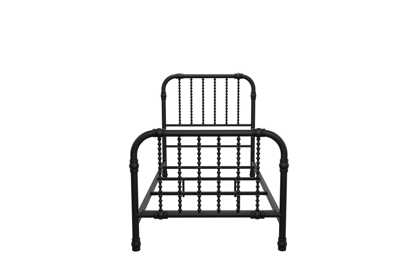Monarch Hill Wren Metal Bed with Curved Scrollwork Design - Black - Twin