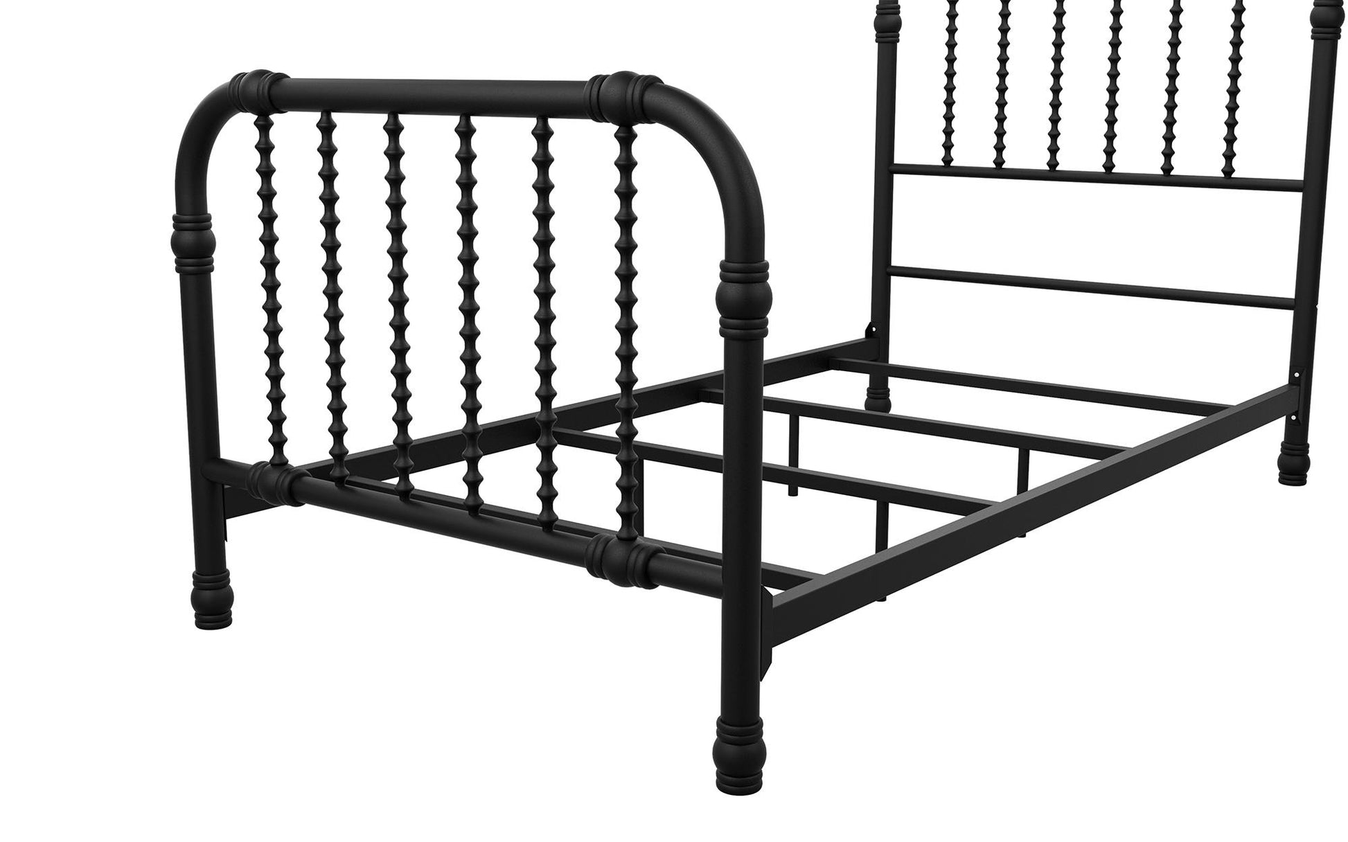 Monarch Hill Wren Metal Bed with Curved Scrollwork Design - Black - Twin