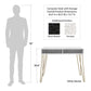 Athena Computer Desk with Storage - White marble