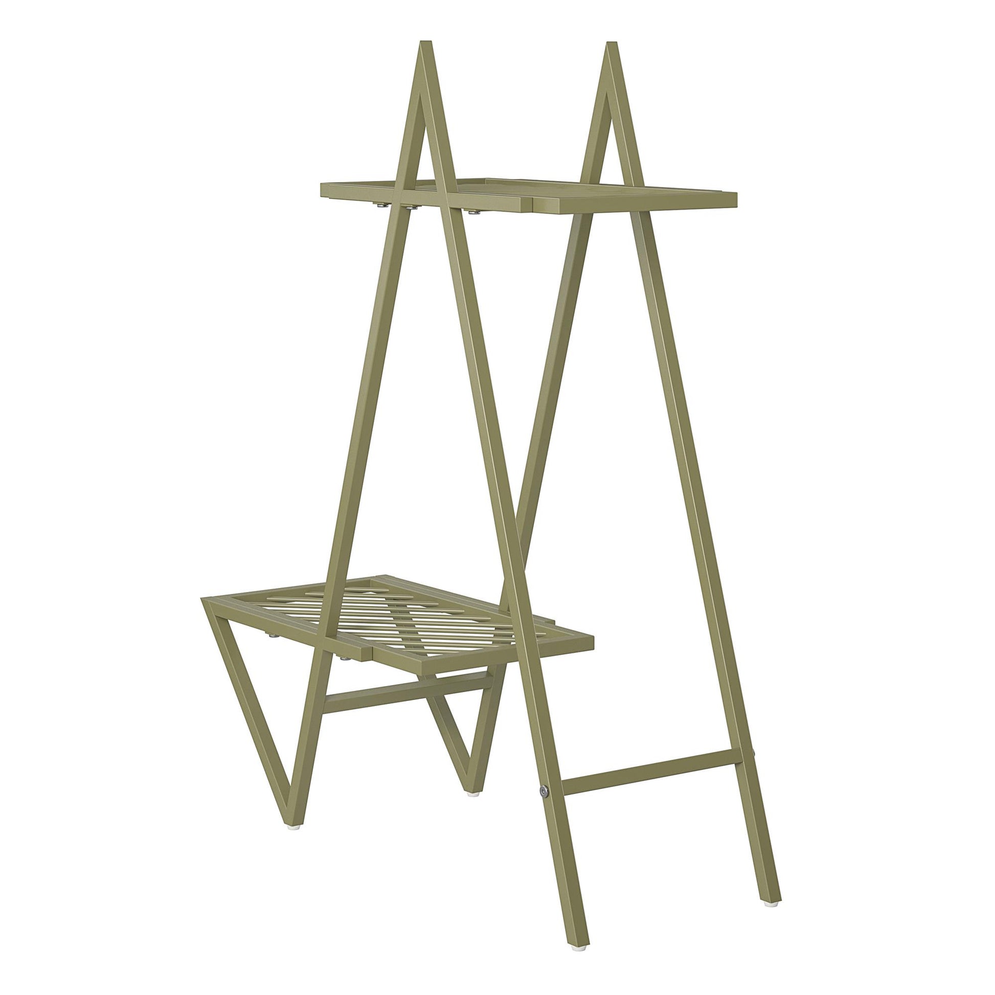 Botanika Plant Stand with 2 Metal Shelves for Potted Flowers - Olive Green