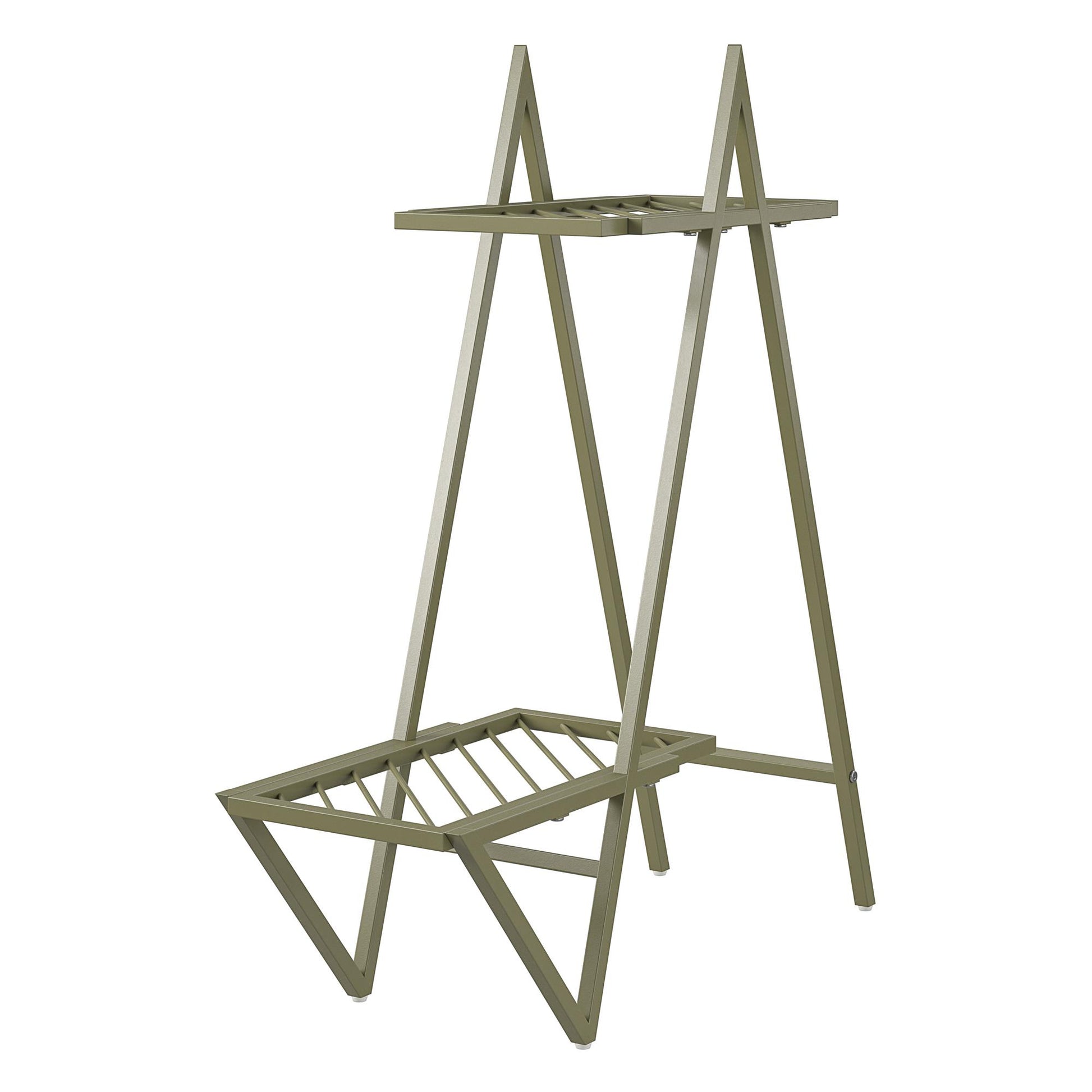 Botanika Plant Stand with 2 Metal Shelves for Potted Flowers - Olive Green