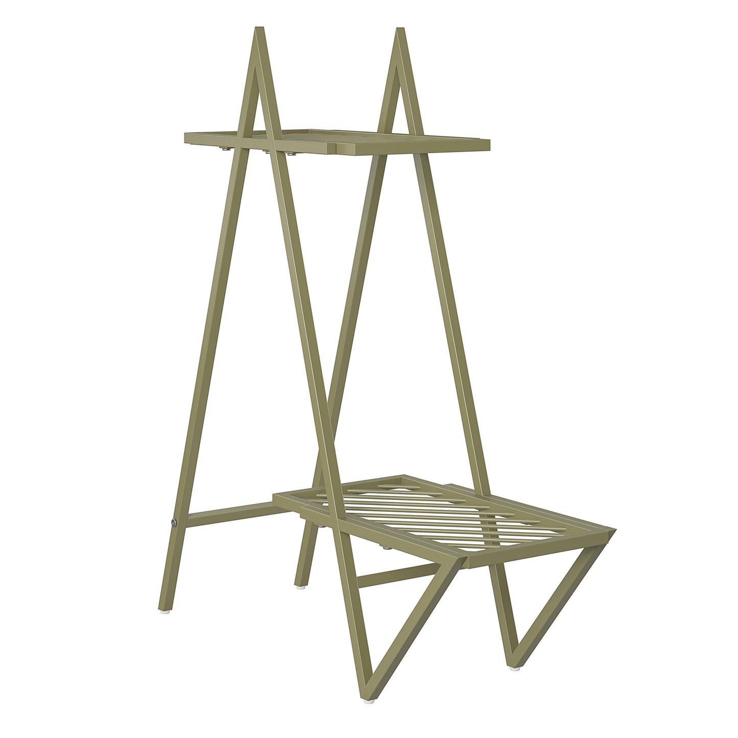 Botanika Plant Stand with 2 Metal Shelves for Potted Flowers - Olive Green