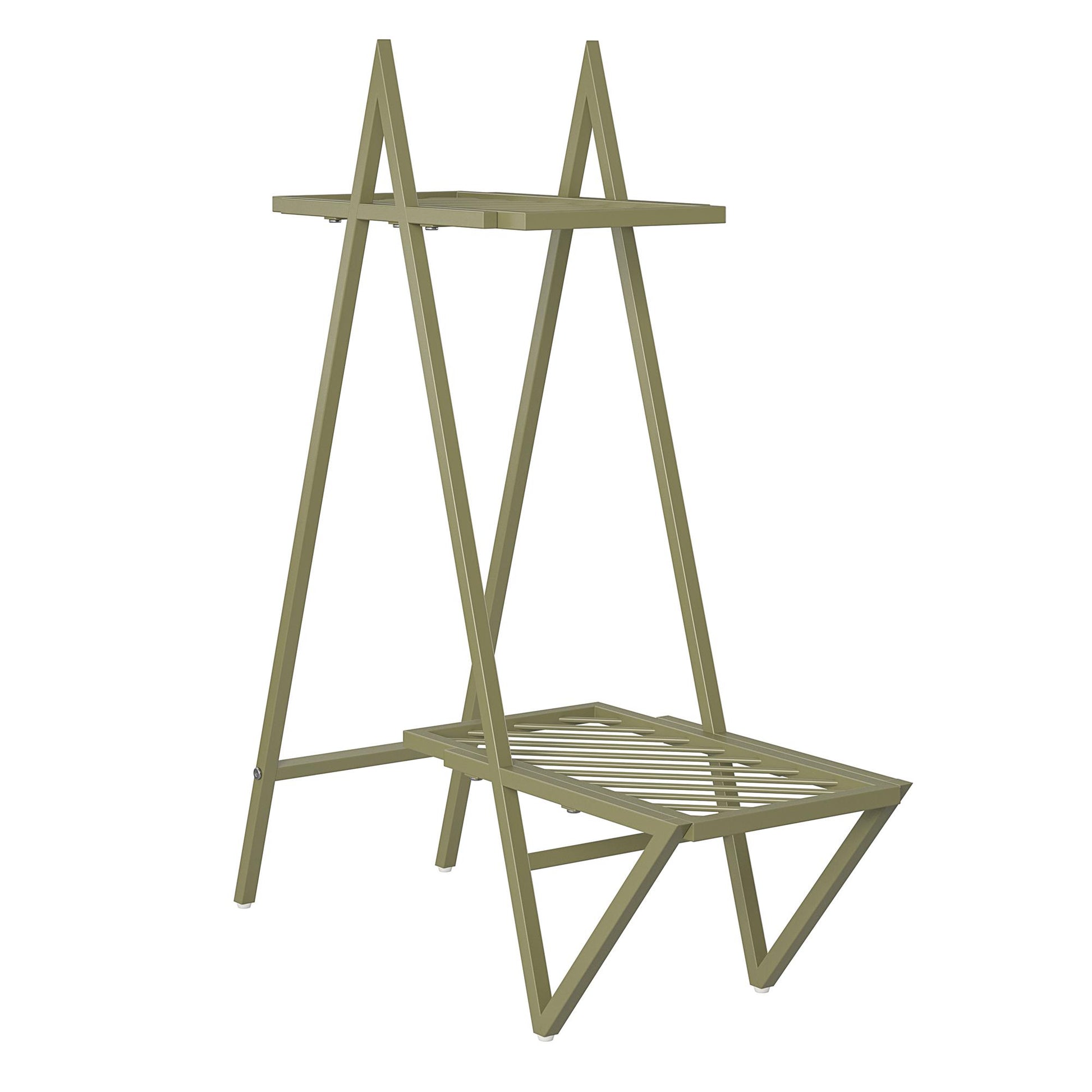 Botanika Plant Stand with 2 Metal Shelves for Potted Flowers - Olive Green
