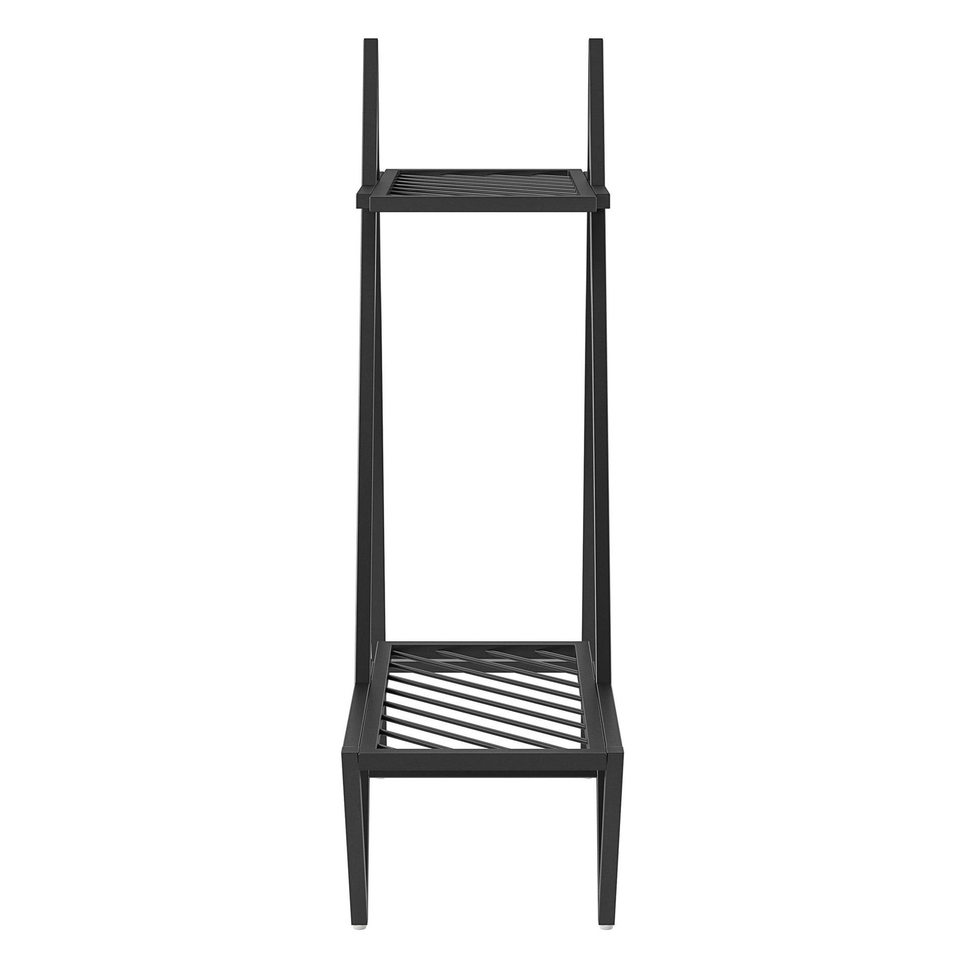 Botanika Plant Stand with 2 Metal Shelves for Potted Flowers - Black