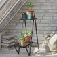Botanika Plant Stand with 2 Metal Shelves for Potted Flowers - Black