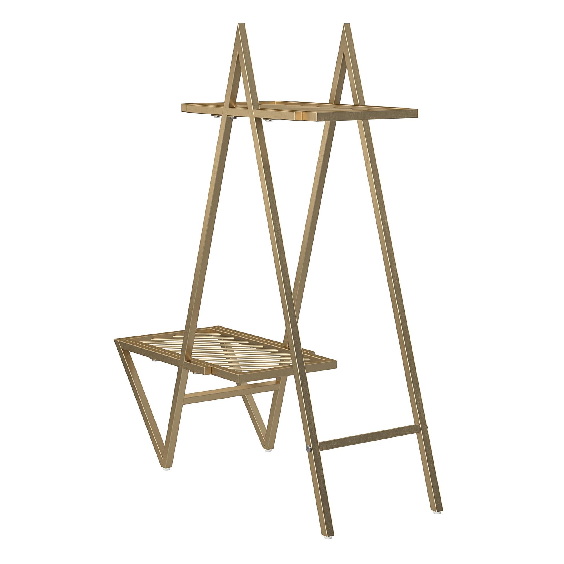 Botanika Plant Stand with 2 Metal Shelves for Potted Flowers - Gold