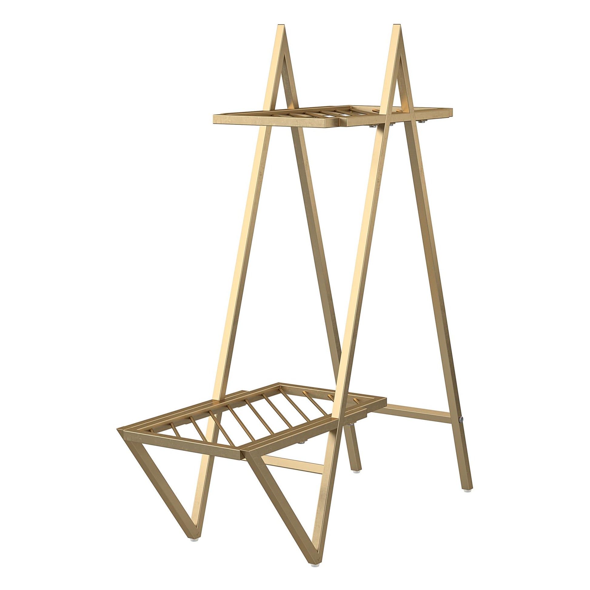 Botanika Plant Stand with 2 Metal Shelves for Potted Flowers - Gold